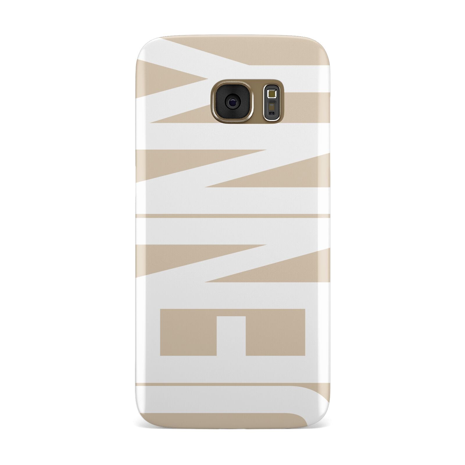 Taupe with Bold White Name Samsung Galaxy Case