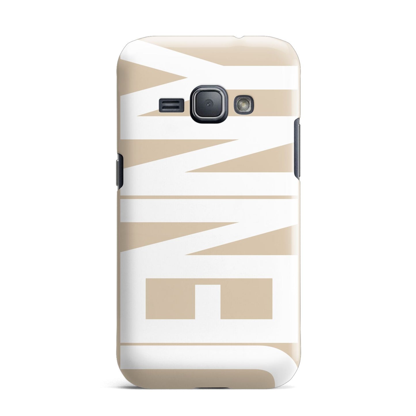 Taupe with Bold White Name Samsung Galaxy J1 2016 Case