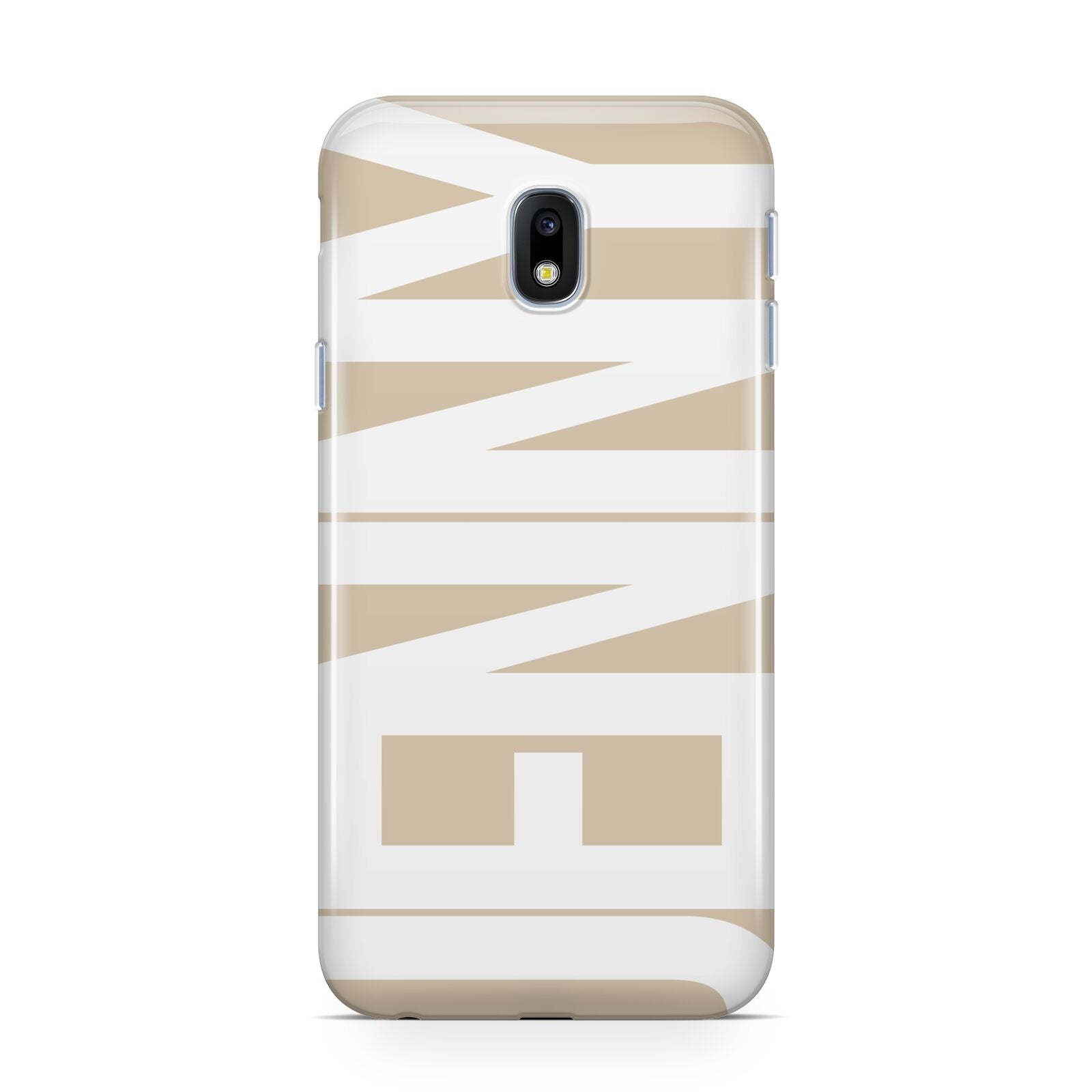 Taupe with Bold White Name Samsung Galaxy J3 2017 Case