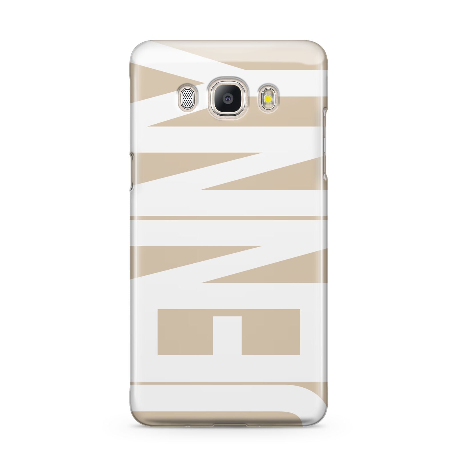 Taupe with Bold White Name Samsung Galaxy J5 2016 Case