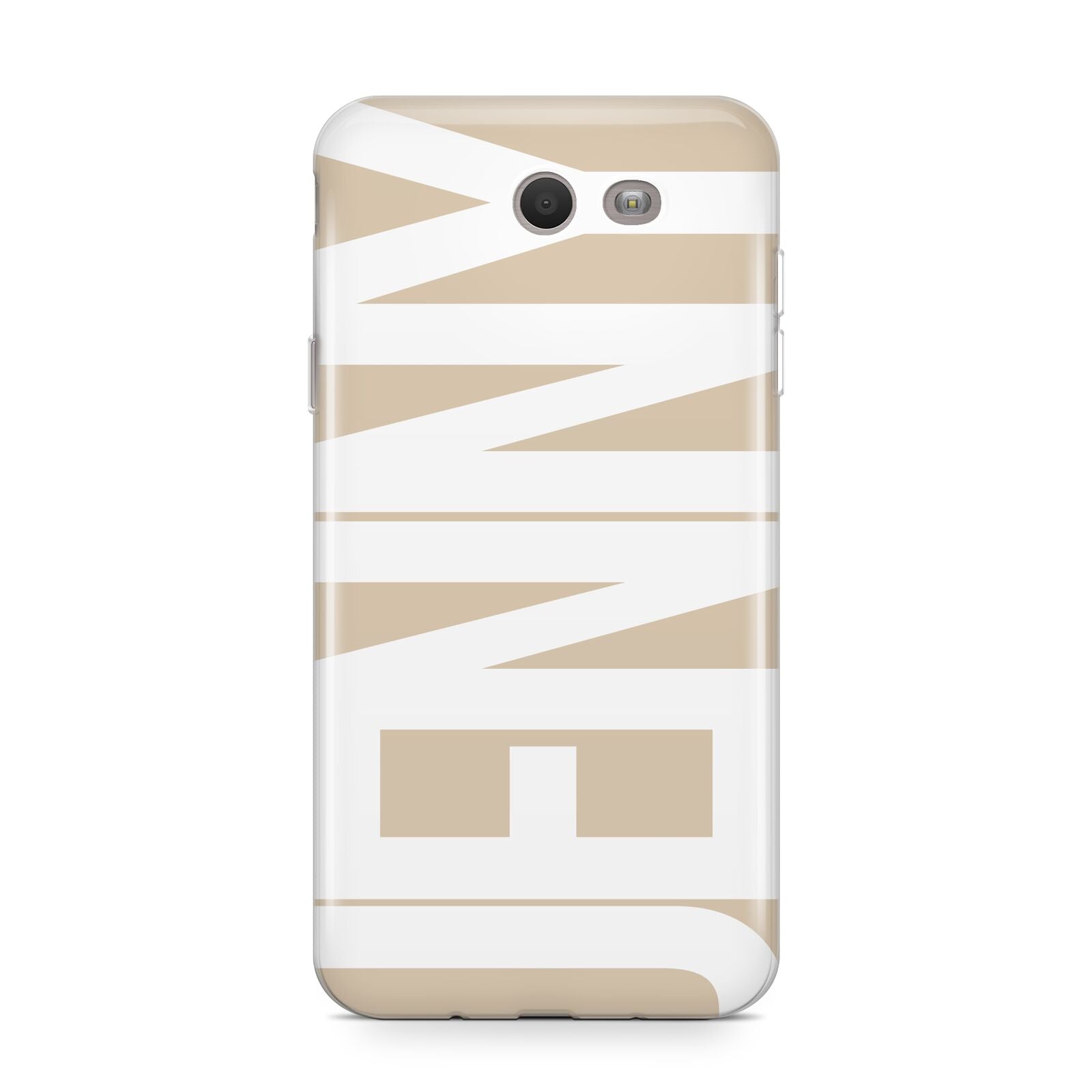 Taupe with Bold White Name Samsung Galaxy J7 2017 Case