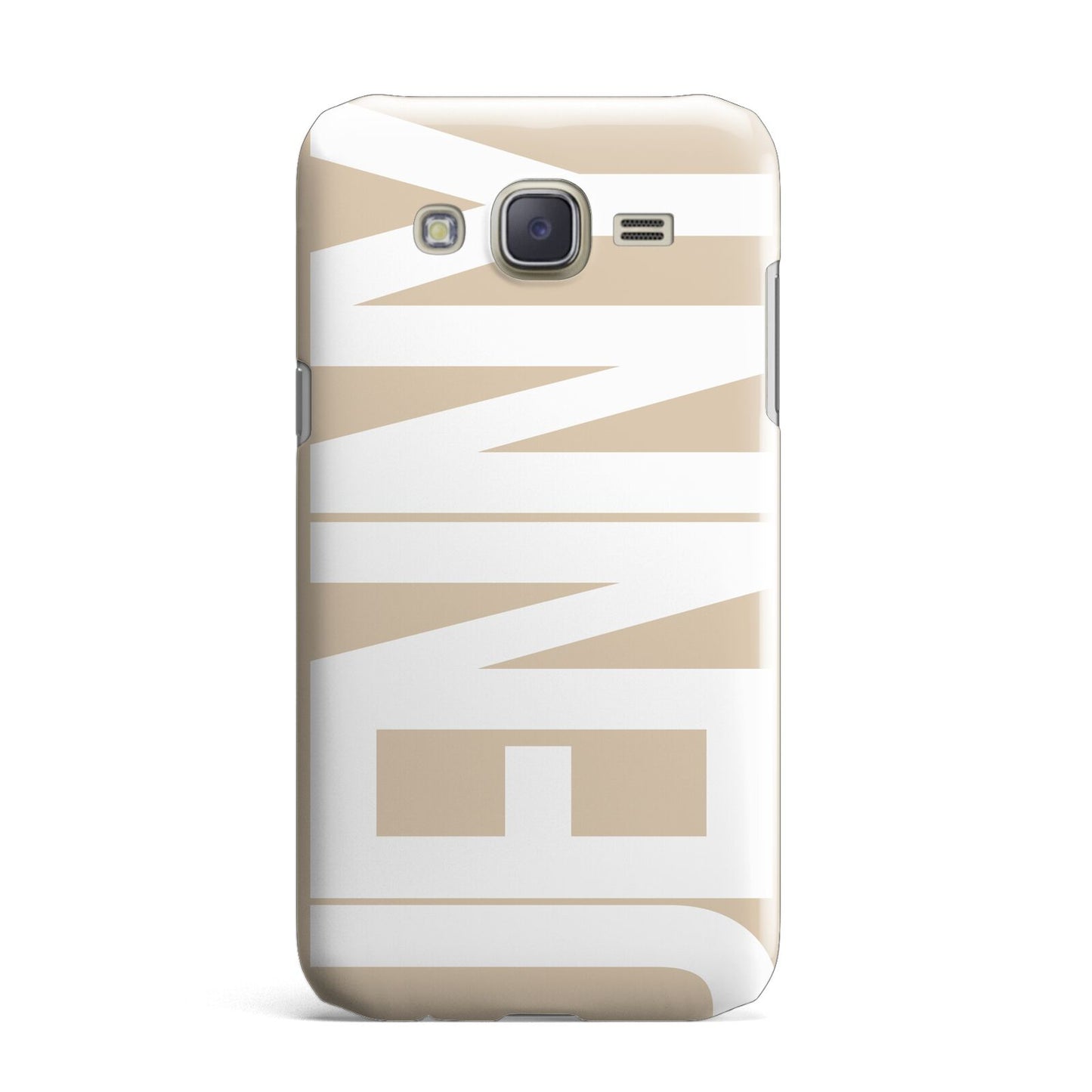 Taupe with Bold White Name Samsung Galaxy J7 Case