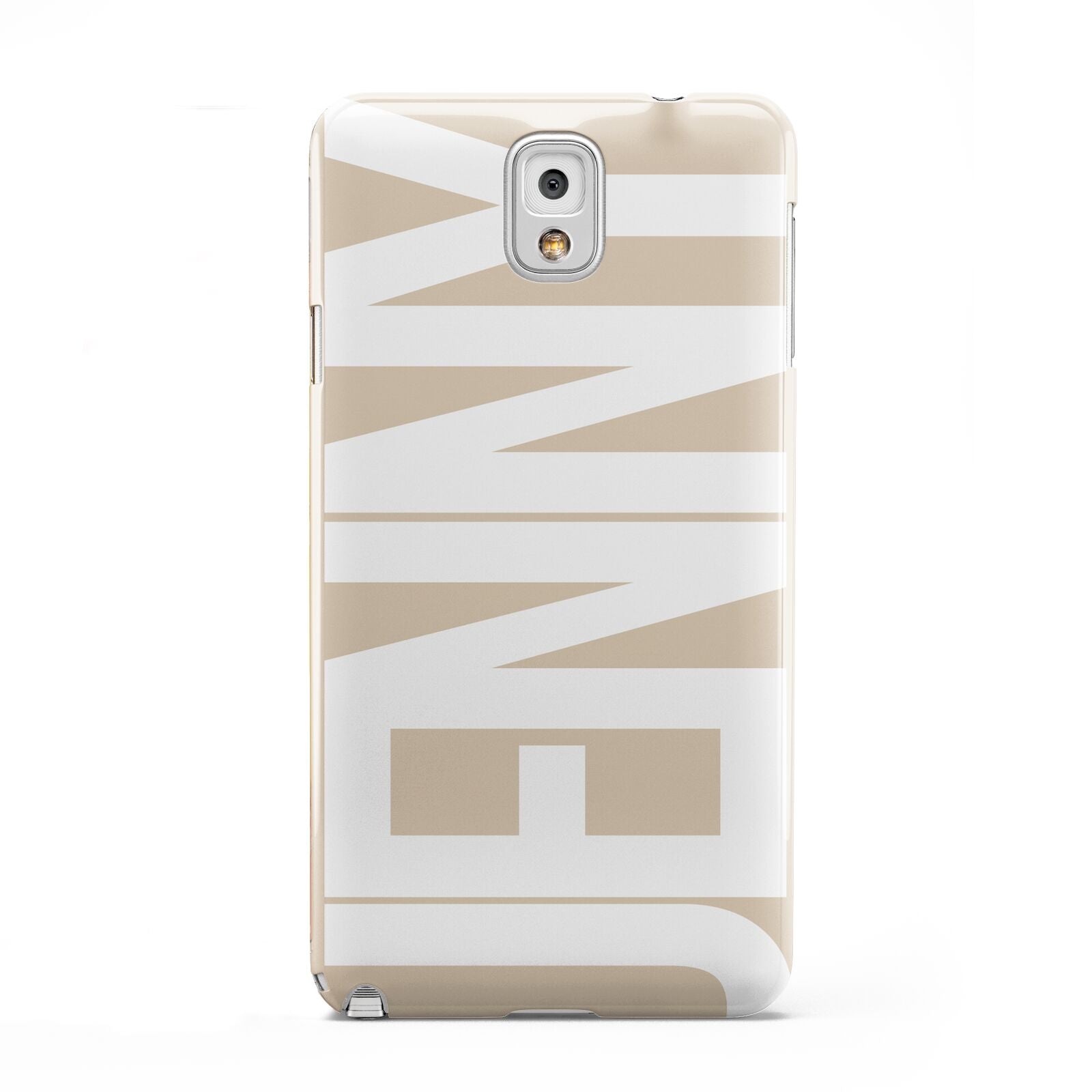 Taupe with Bold White Name Samsung Galaxy Note 3 Case