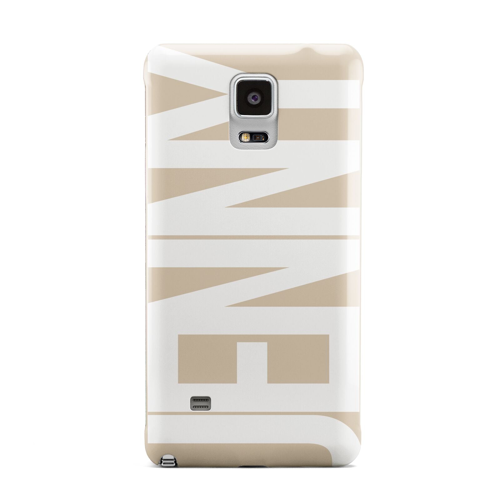 Taupe with Bold White Name Samsung Galaxy Note 4 Case