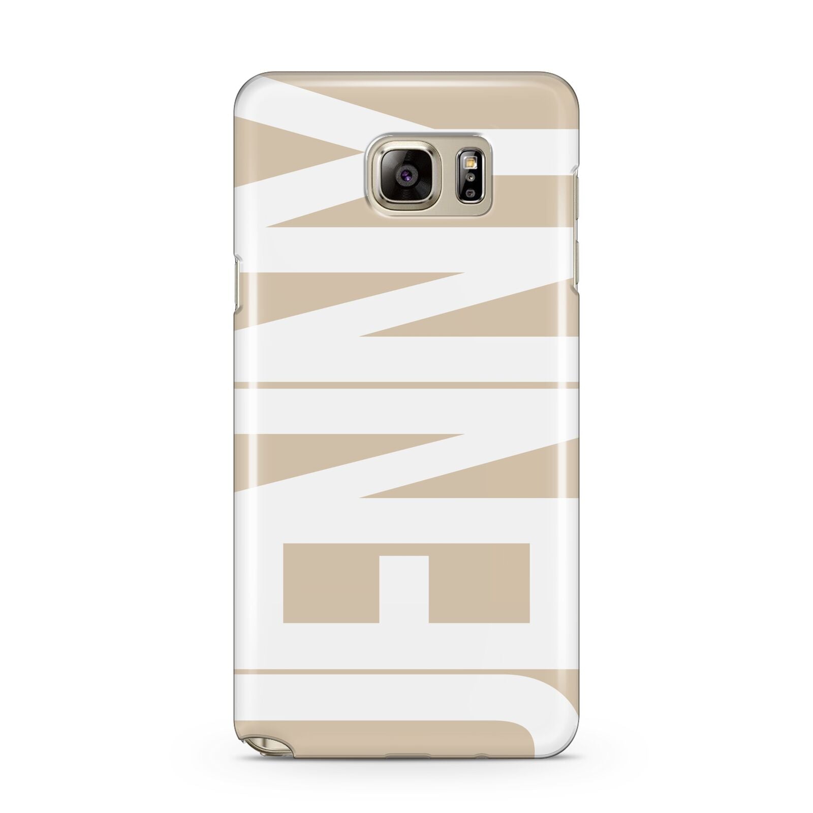 Taupe with Bold White Name Samsung Galaxy Note 5 Case