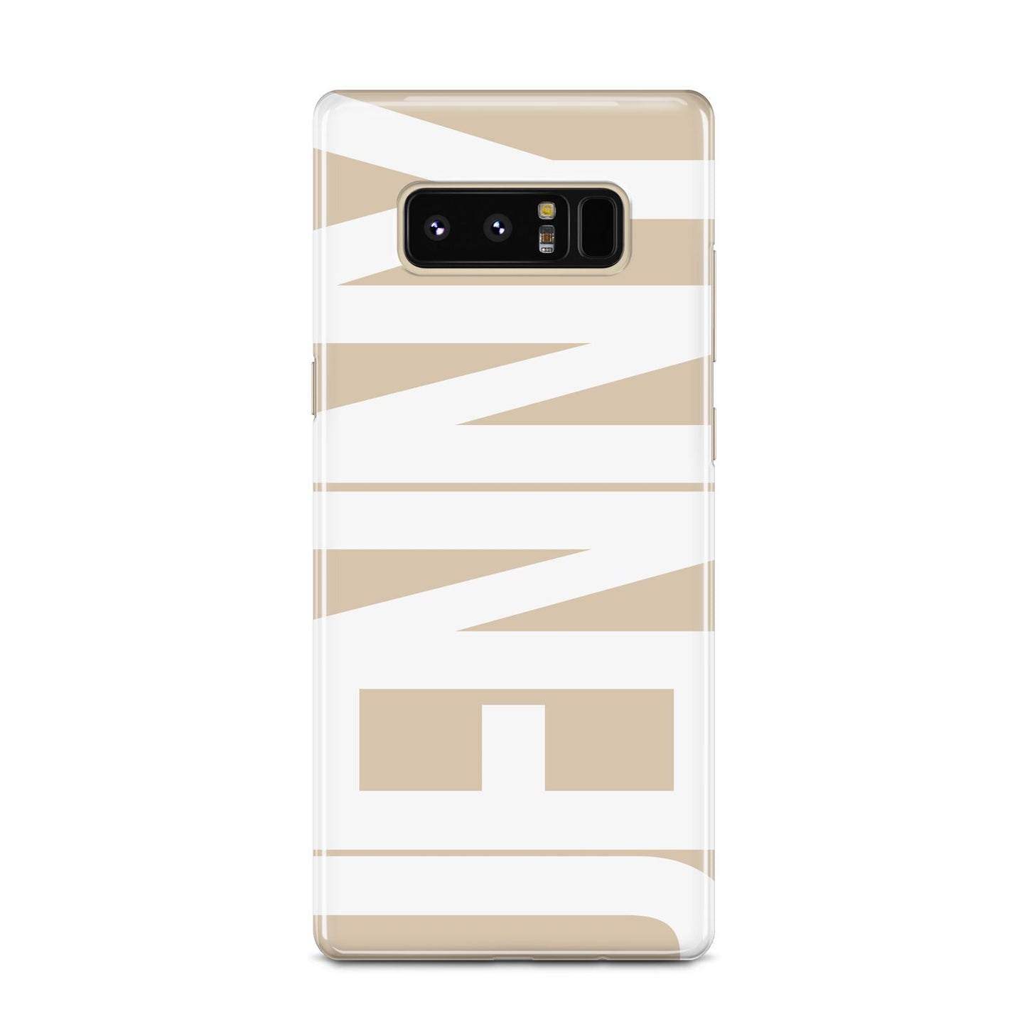 Taupe with Bold White Name Samsung Galaxy Note 8 Case