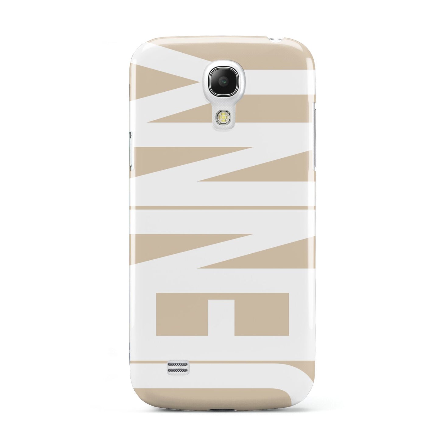 Taupe with Bold White Name Samsung Galaxy S4 Mini Case