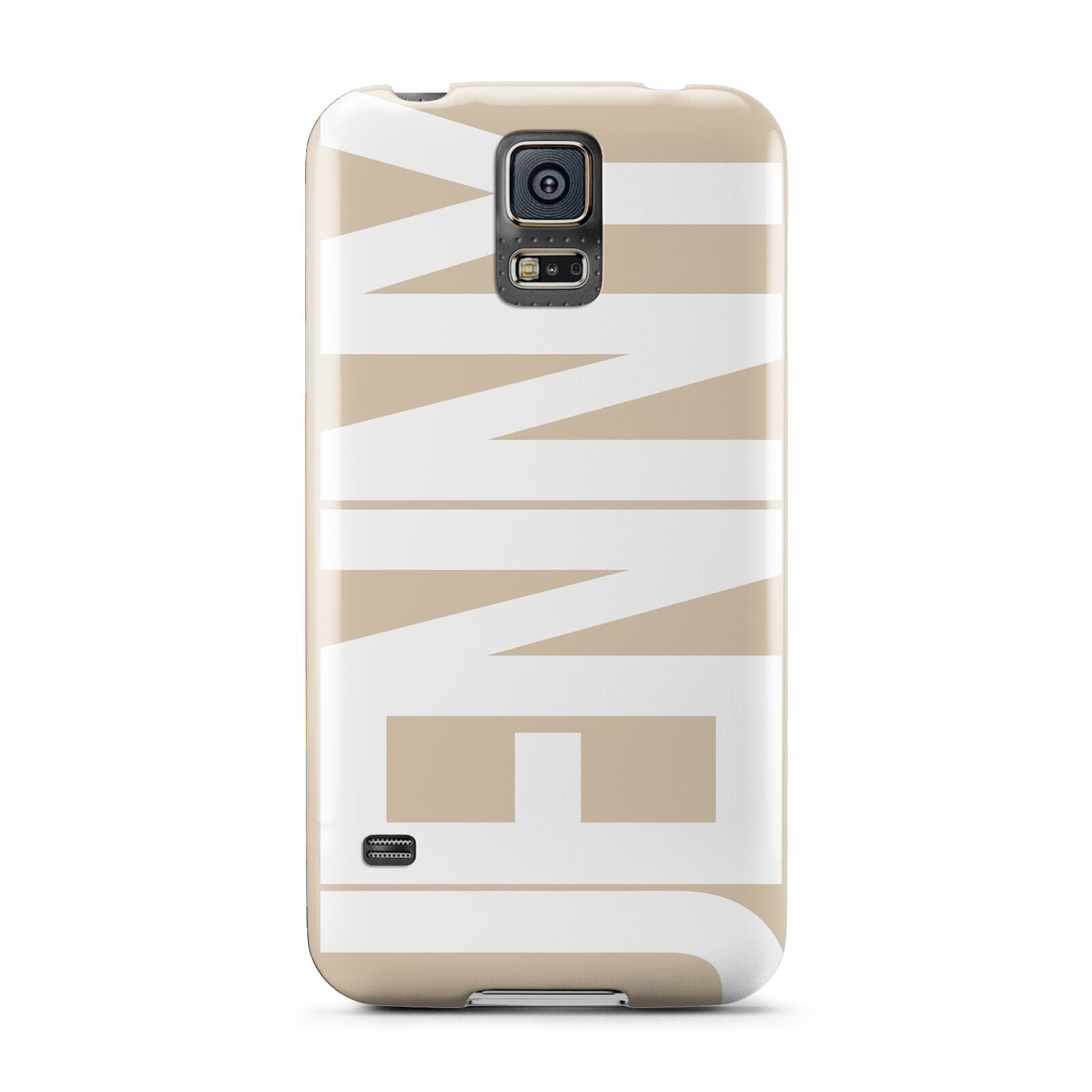 Taupe with Bold White Name Samsung Galaxy S5 Case