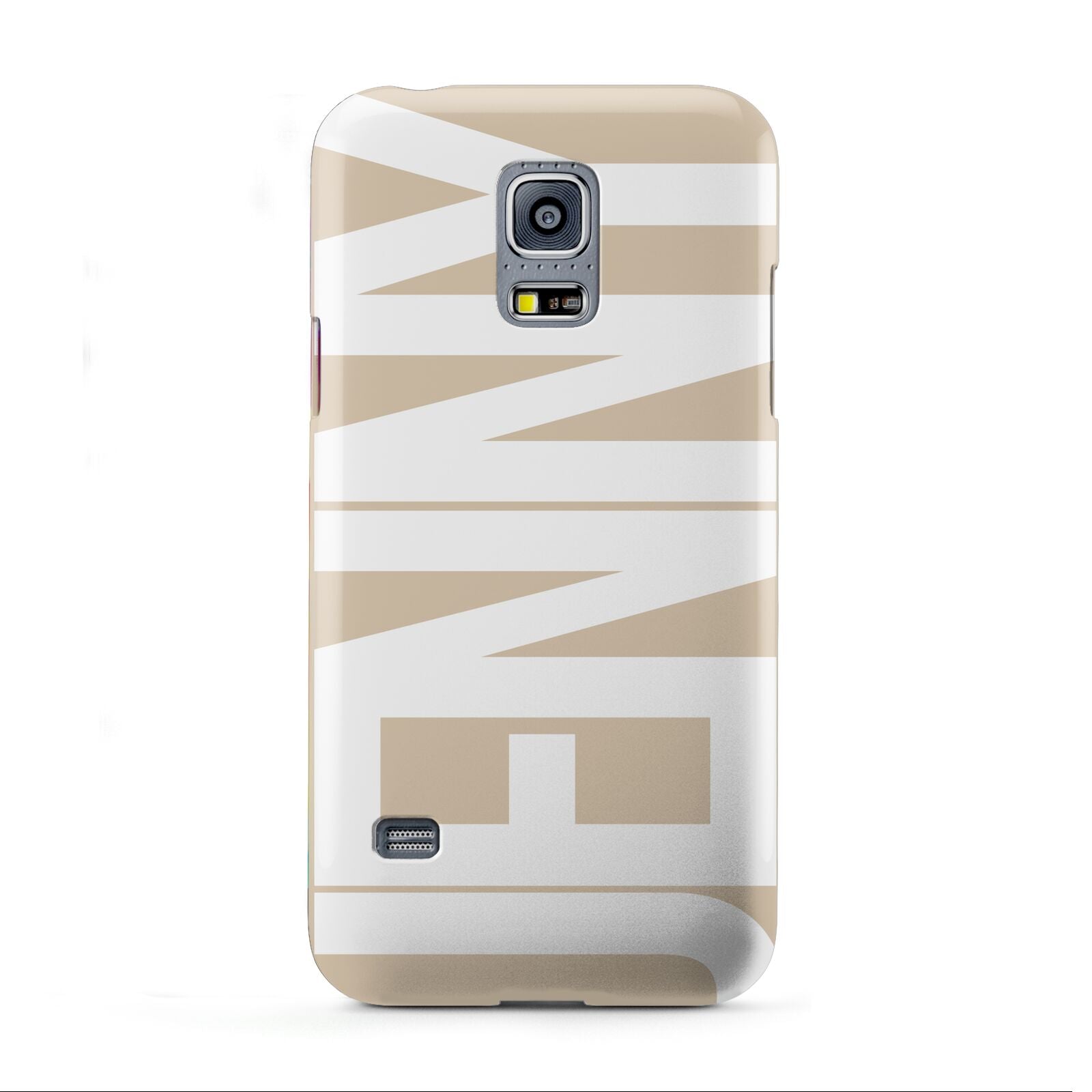 Taupe with Bold White Name Samsung Galaxy S5 Mini Case