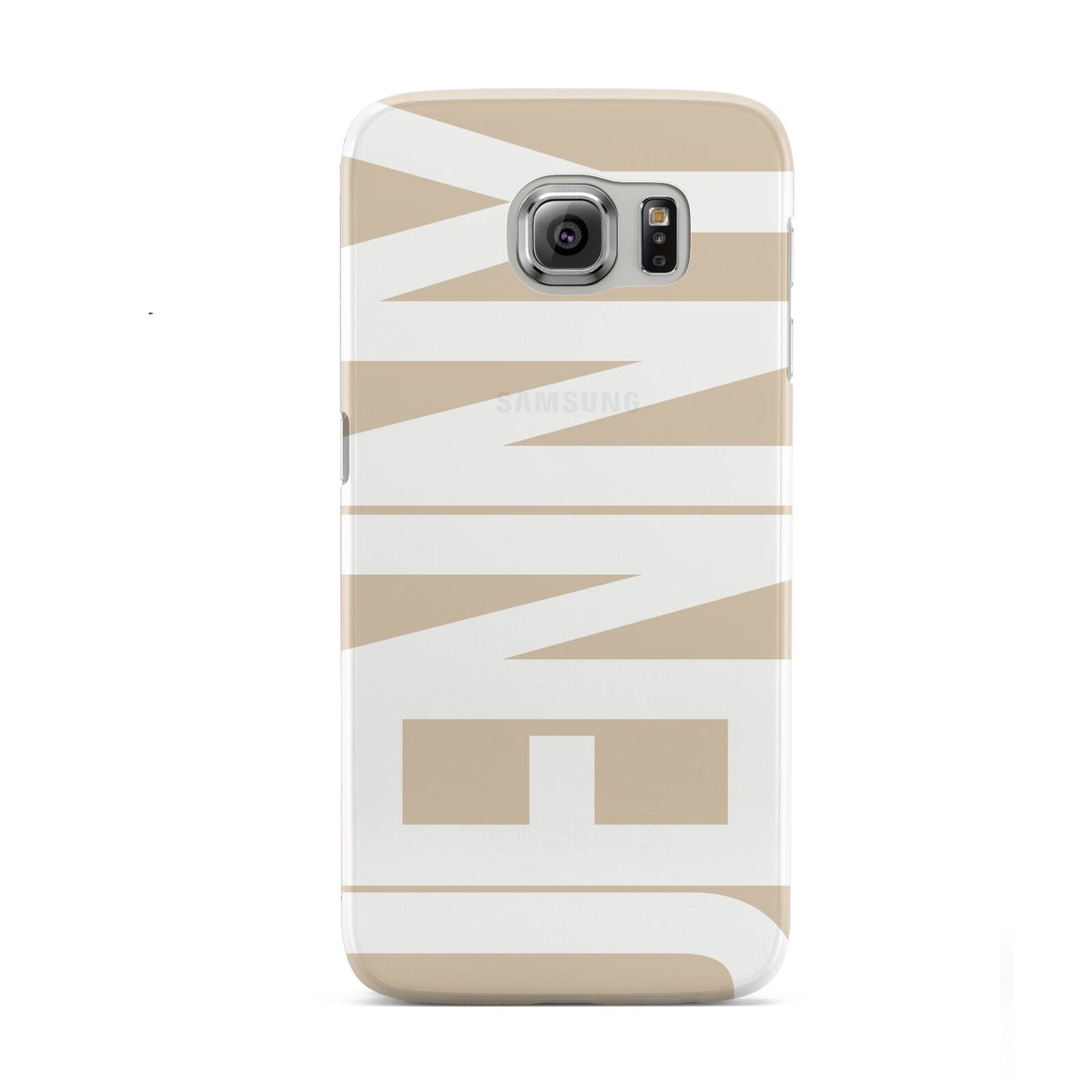 Taupe with Bold White Name Samsung Galaxy S6 Case