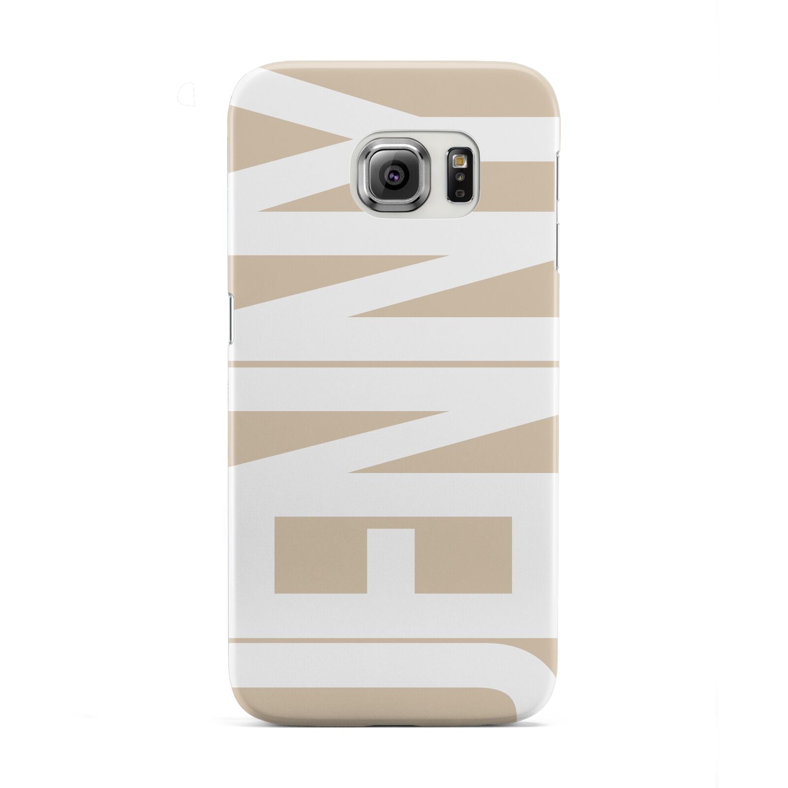 Taupe with Bold White Name Samsung Galaxy S6 Edge Case