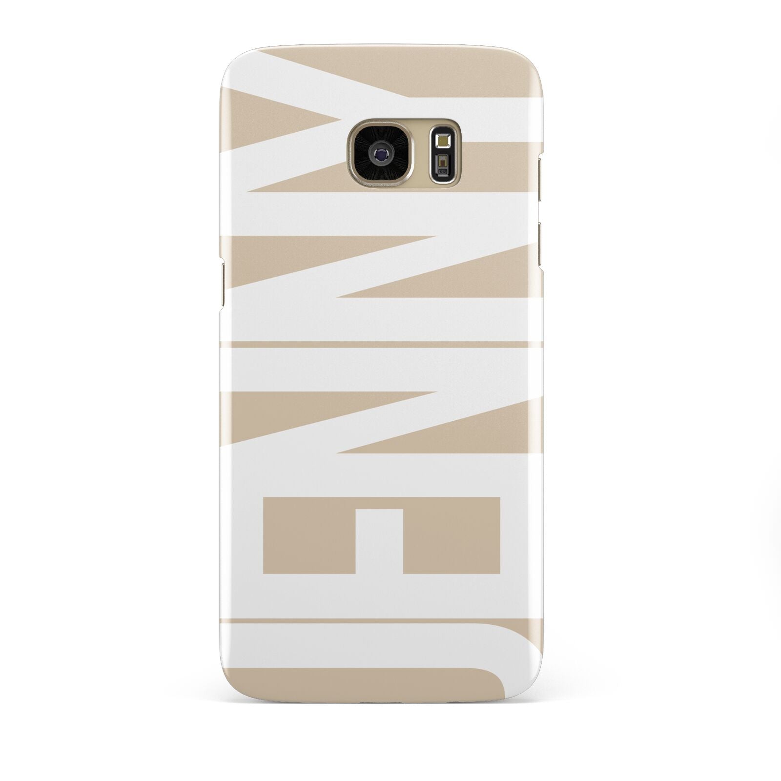 Taupe with Bold White Name Samsung Galaxy S7 Edge Case