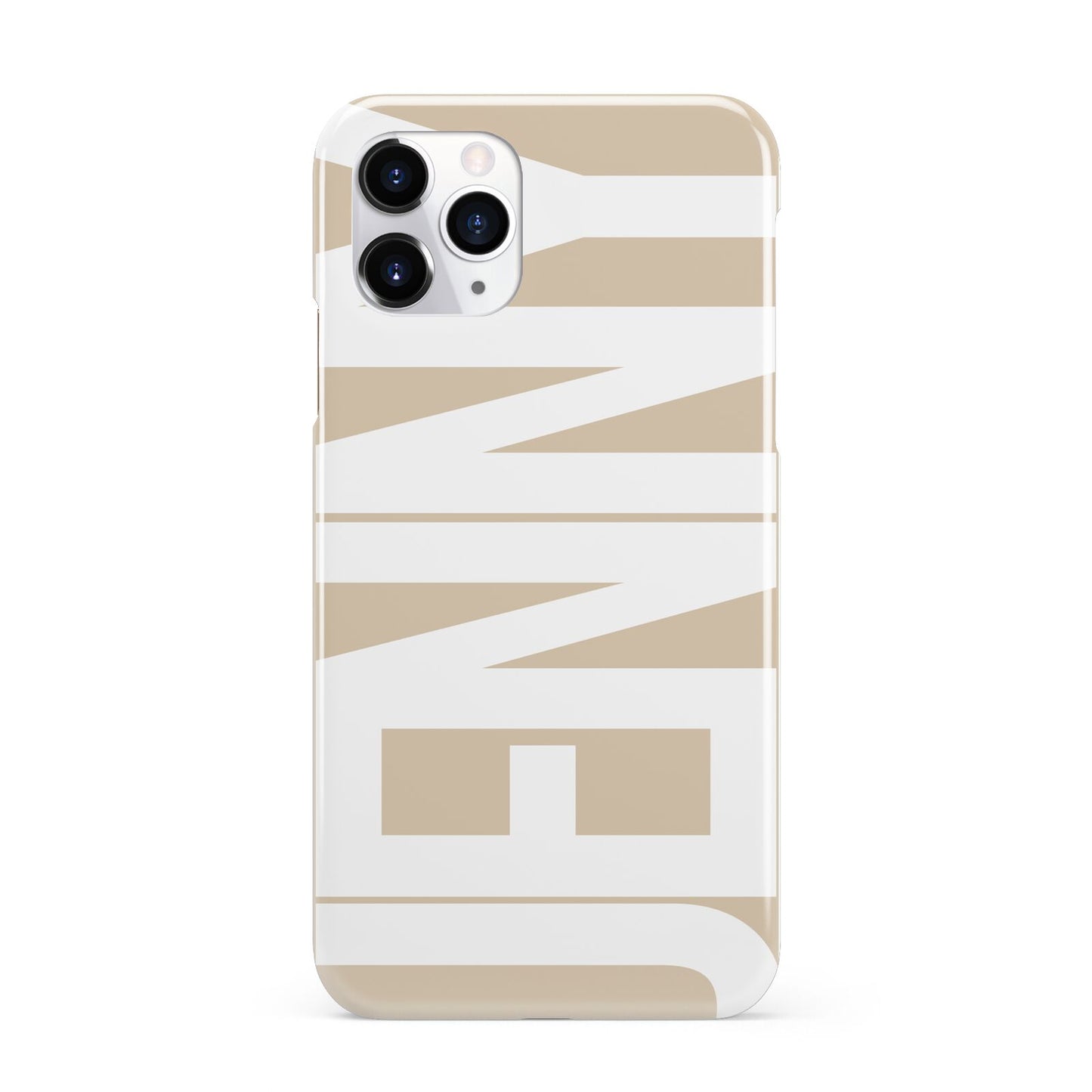 Taupe with Bold White Name iPhone 11 Pro 3D Snap Case