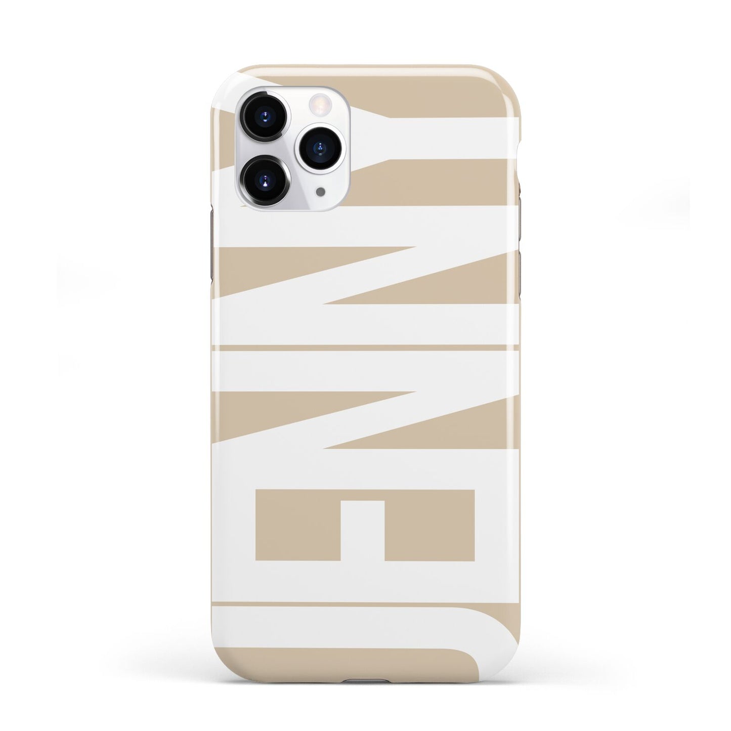 Taupe with Bold White Name iPhone 11 Pro 3D Tough Case