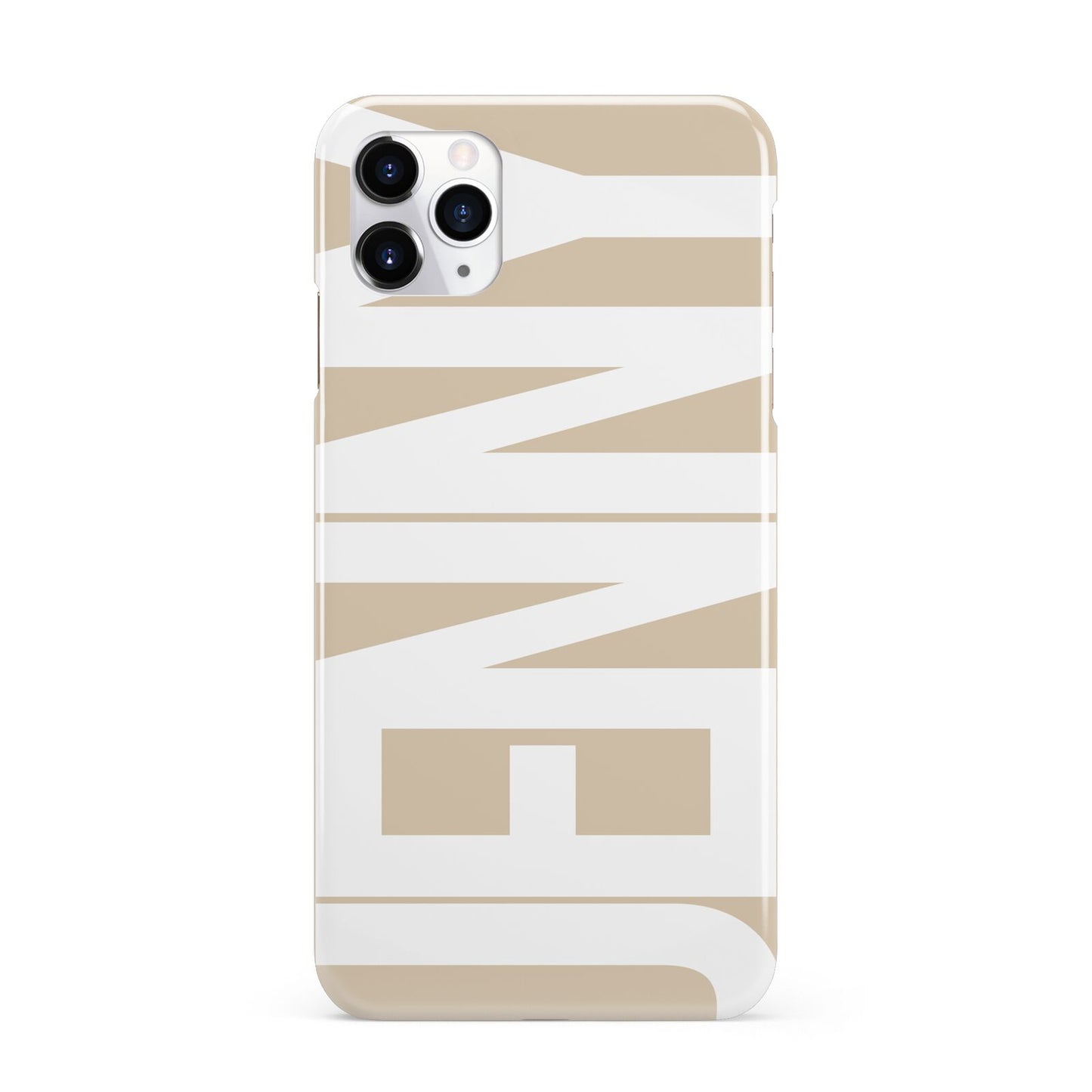 Taupe with Bold White Name iPhone 11 Pro Max 3D Snap Case