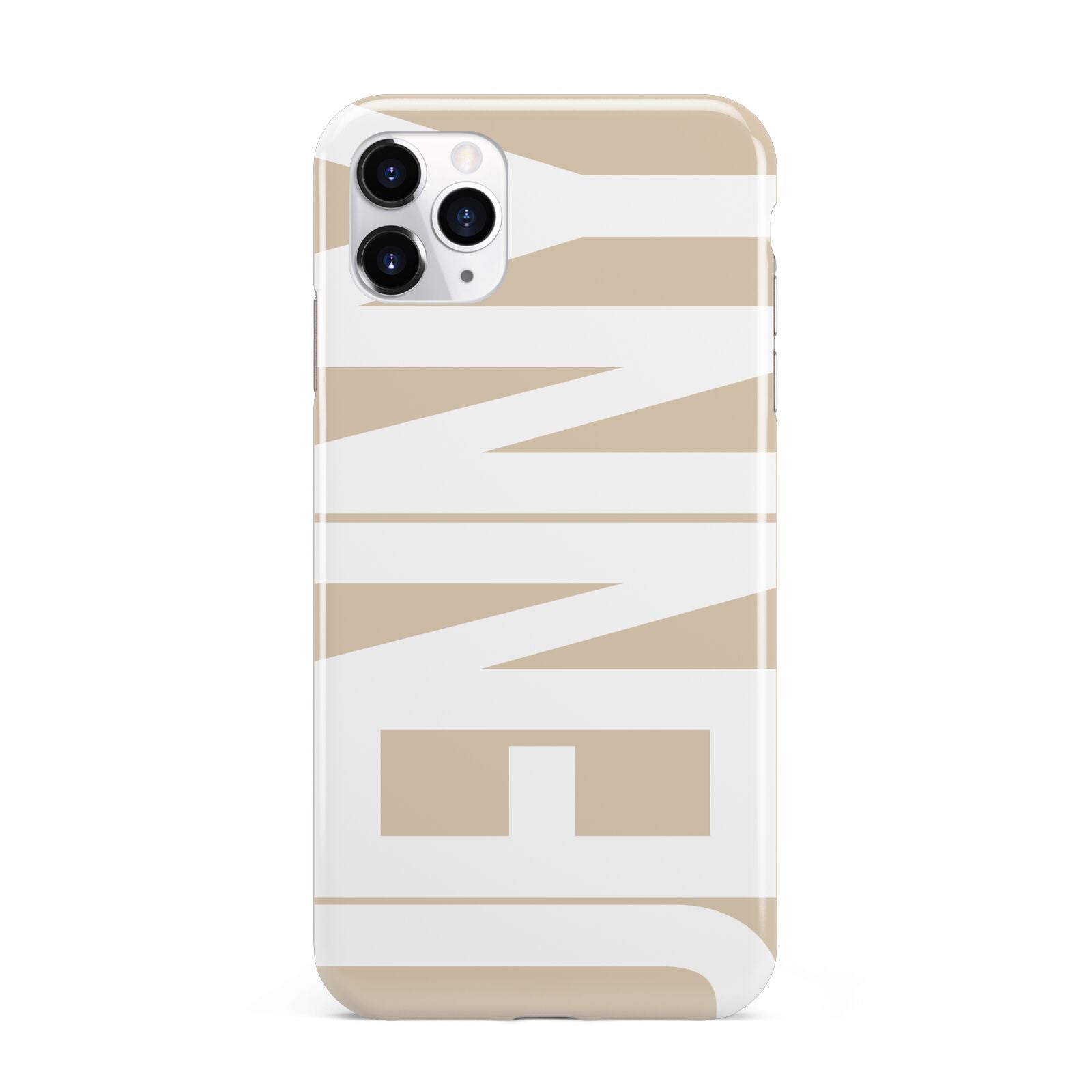 Taupe with Bold White Name iPhone 11 Pro Max 3D Tough Case