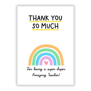 Teacher Thank You So Much Greetings Card