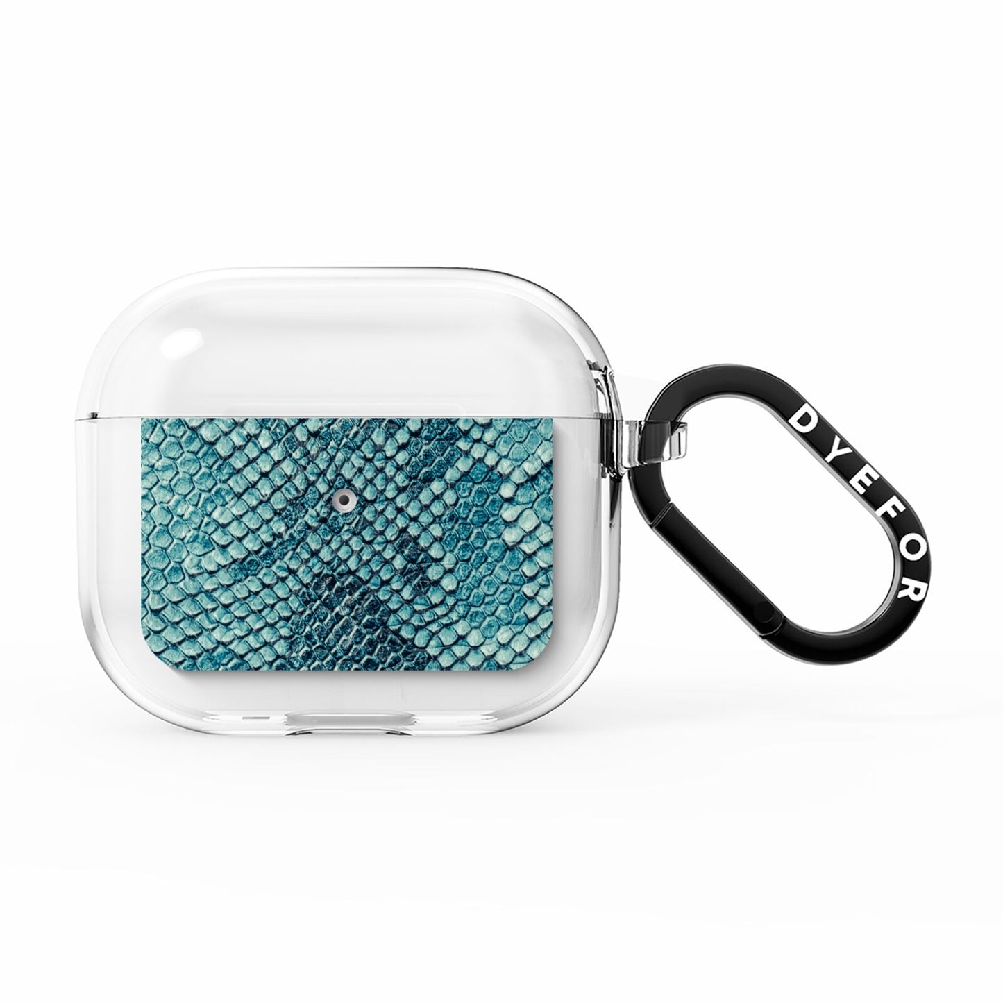 Teal Snakeskin AirPods Clear Case 3rd Gen