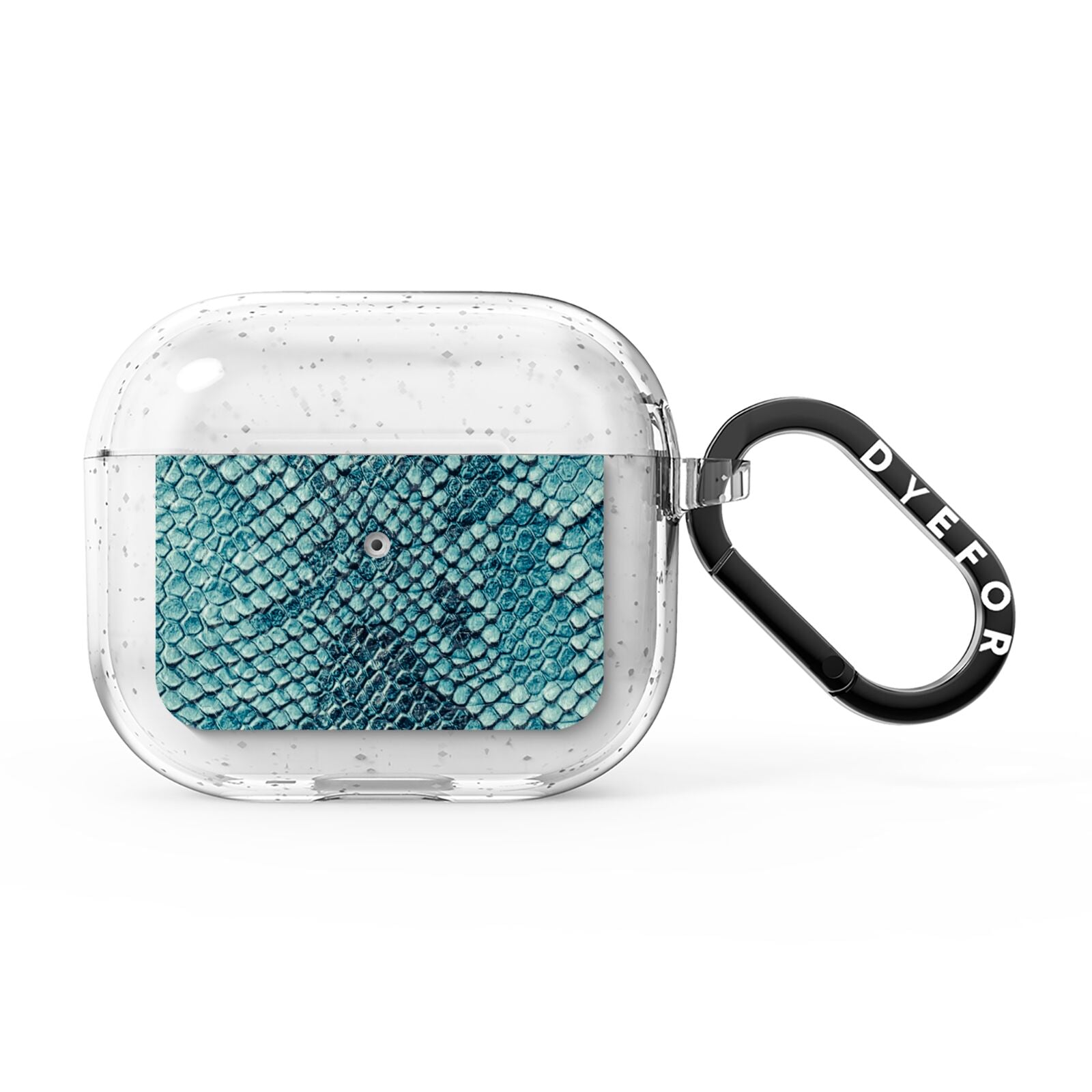 Teal Snakeskin AirPods Glitter Case 3rd Gen