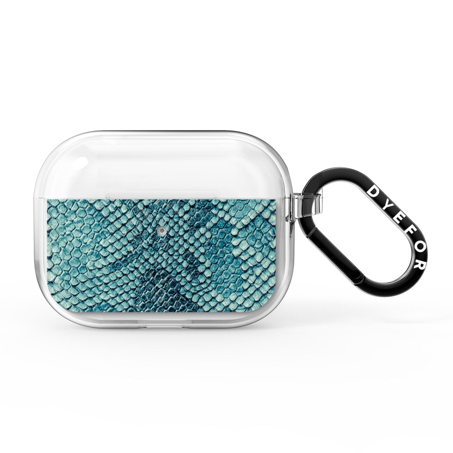 Teal Snakeskin AirPods Pro Clear Case