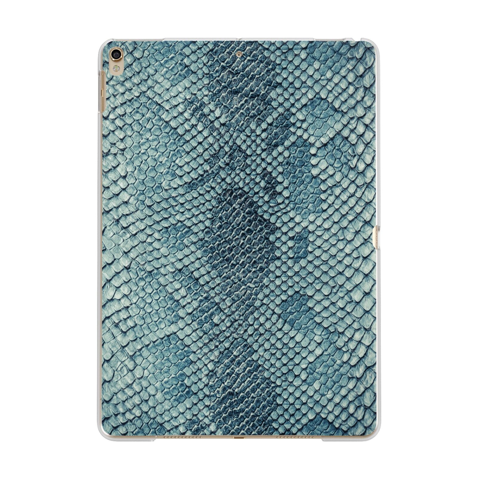 Teal Snakeskin Apple iPad Gold Case