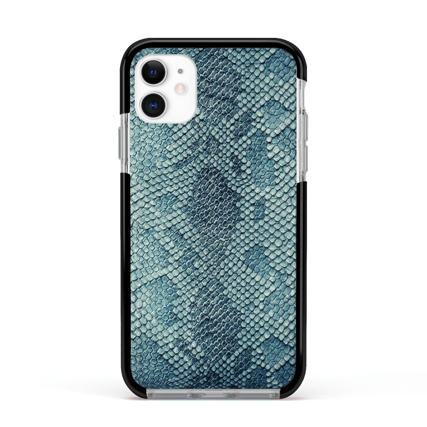 Teal Snakeskin Apple iPhone 11 in White with Black Impact Case