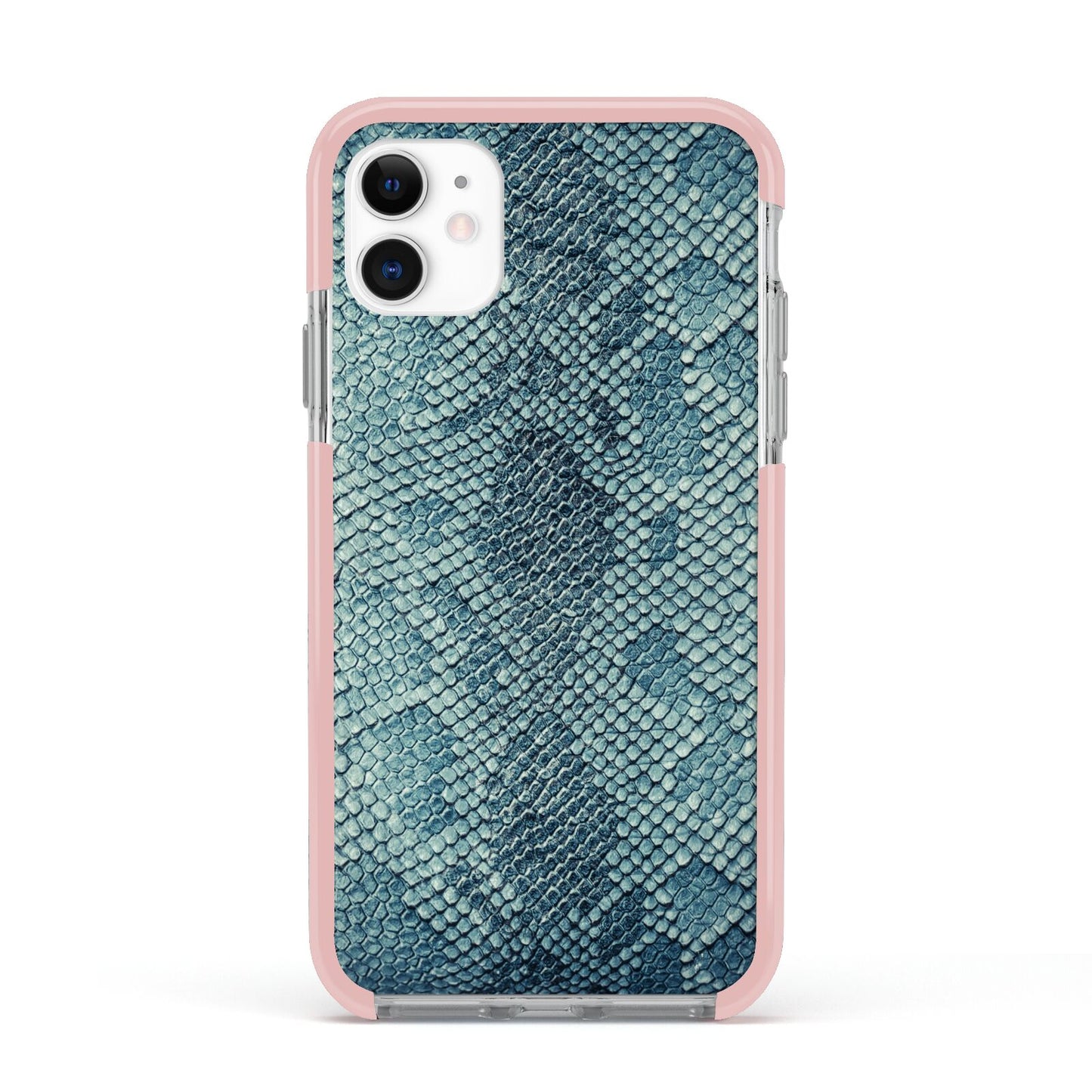 Teal Snakeskin Apple iPhone 11 in White with Pink Impact Case