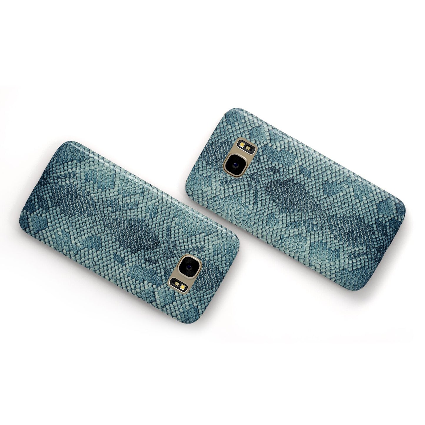 Teal Snakeskin Samsung Galaxy Case Flat Overview