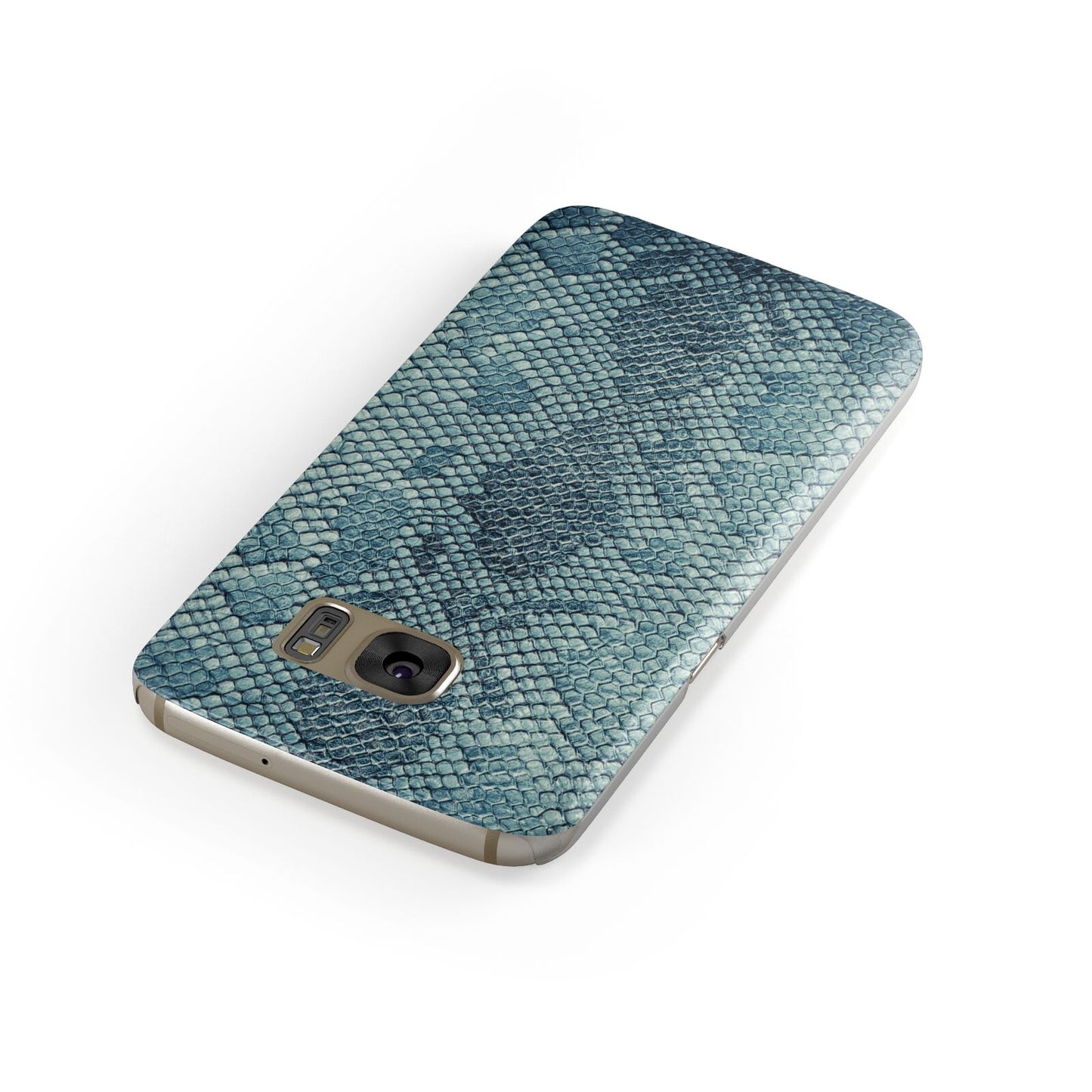 Teal Snakeskin Samsung Galaxy Case Front Close Up