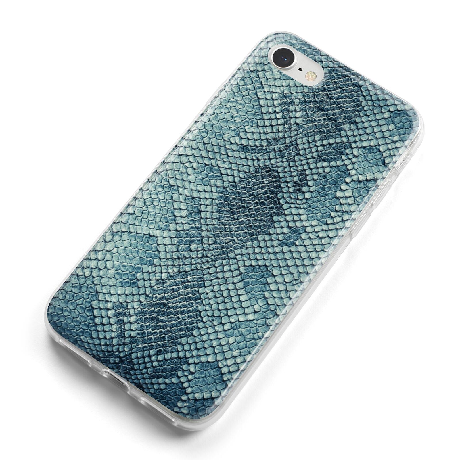 Teal Snakeskin iPhone 8 Bumper Case on Silver iPhone Alternative Image