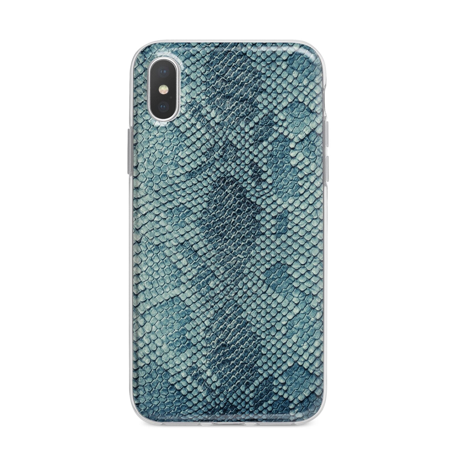 Teal Snakeskin iPhone X Bumper Case on Silver iPhone Alternative Image 1