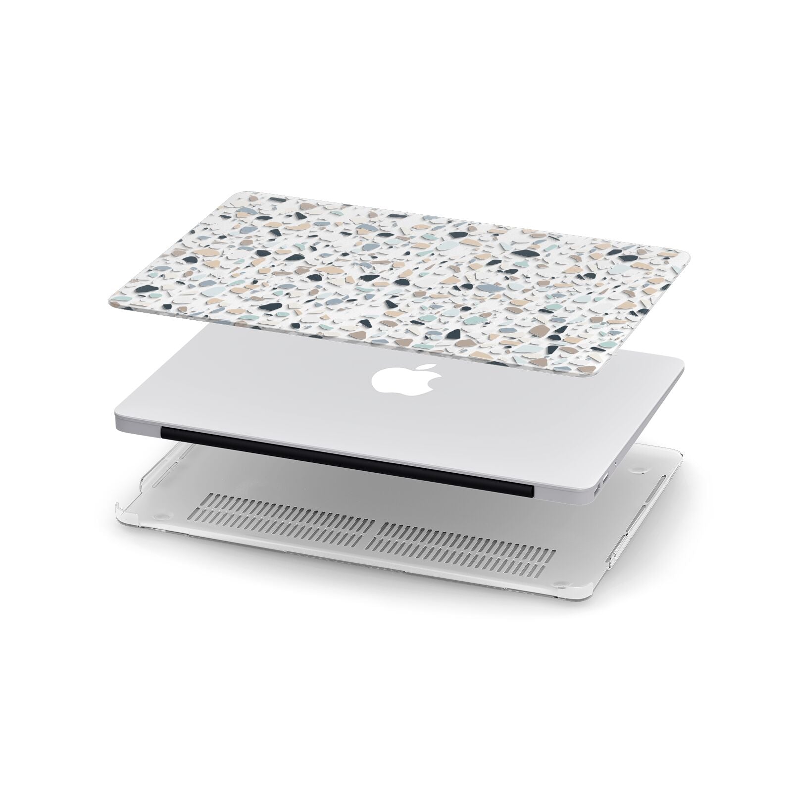 Clear Terrazzo Pattern Apple MacBook Case in Detail