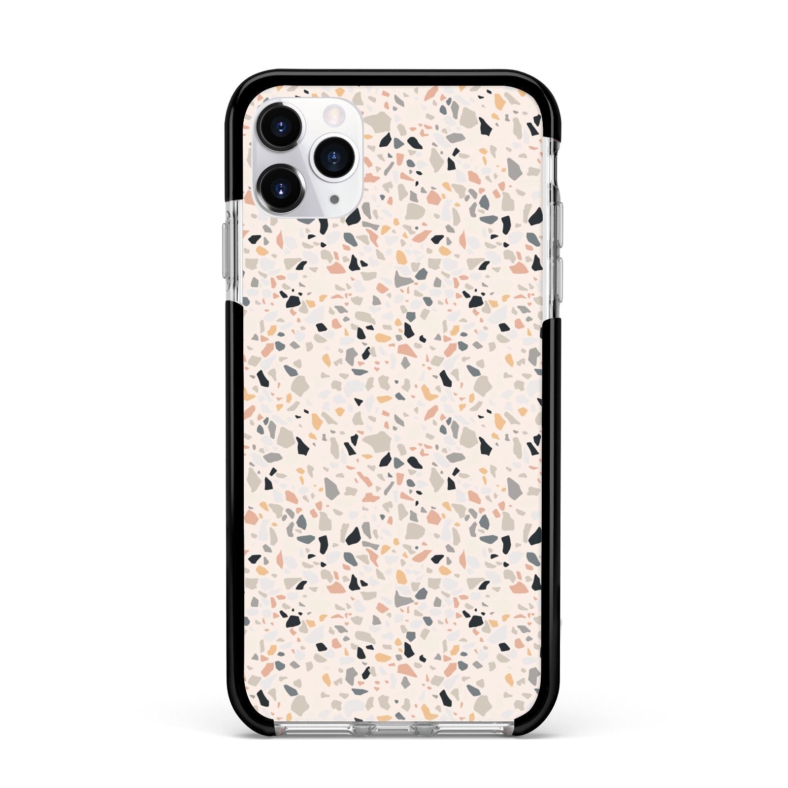 Terrazzo Stone Apple iPhone 11 Pro Max in Silver with Black Impact Case