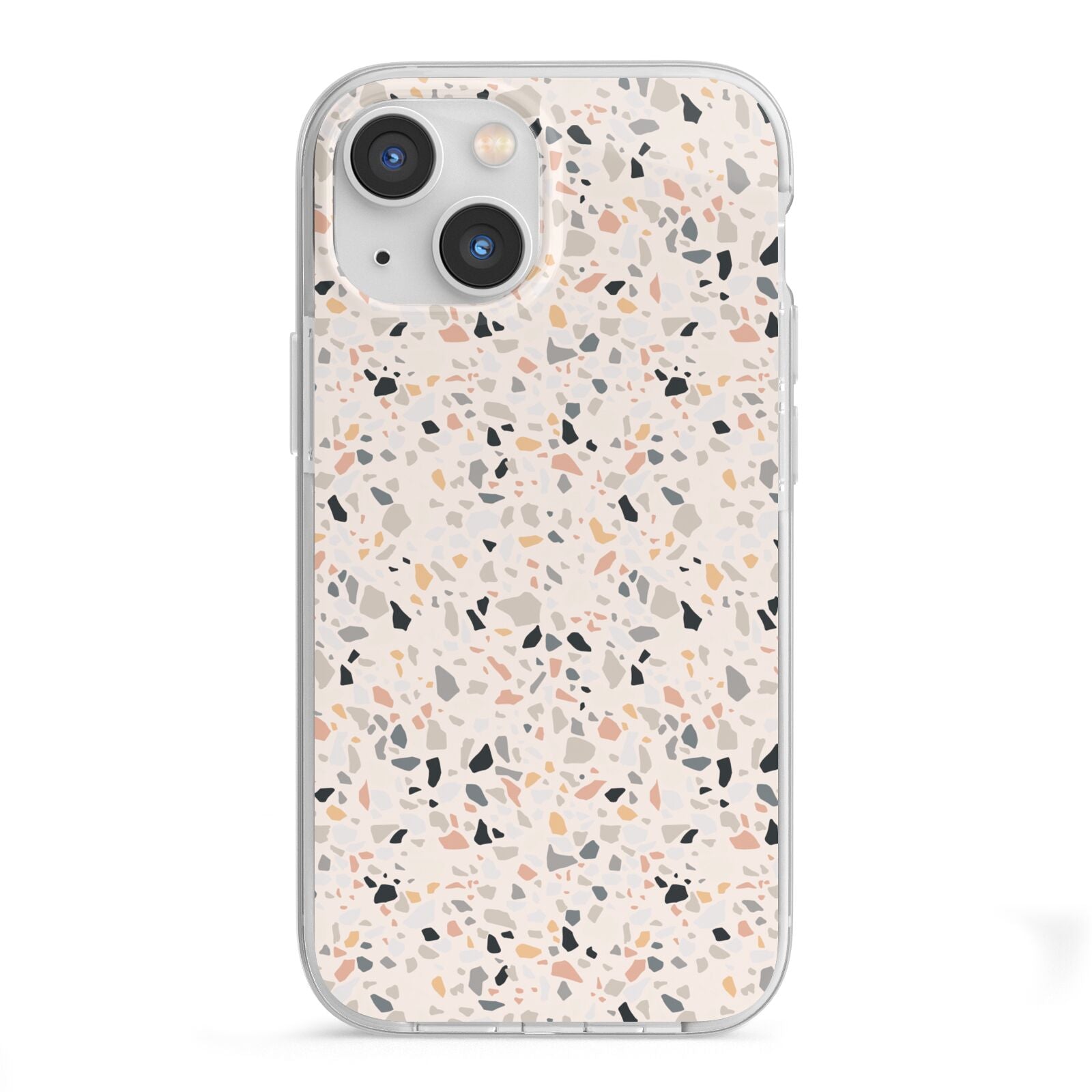 Terrazzo Stone iPhone 13 Mini TPU Impact Case with White Edges