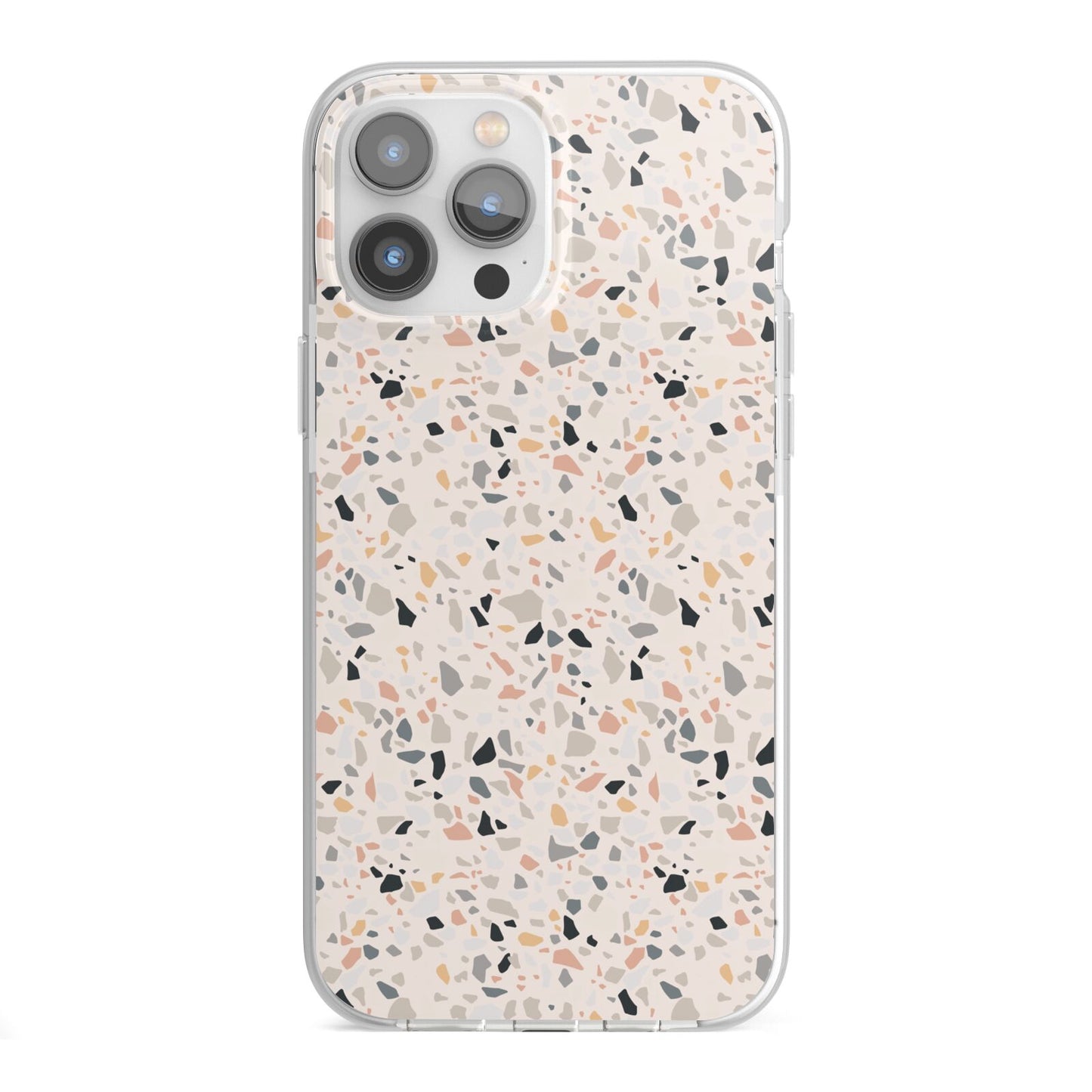 Terrazzo Stone iPhone 13 Pro Max TPU Impact Case with White Edges