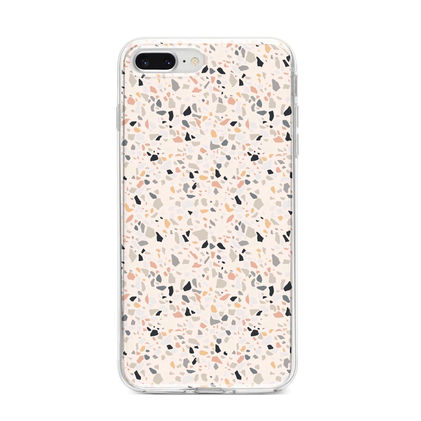 Terrazzo Stone iPhone 8 Plus Bumper Case on Silver iPhone