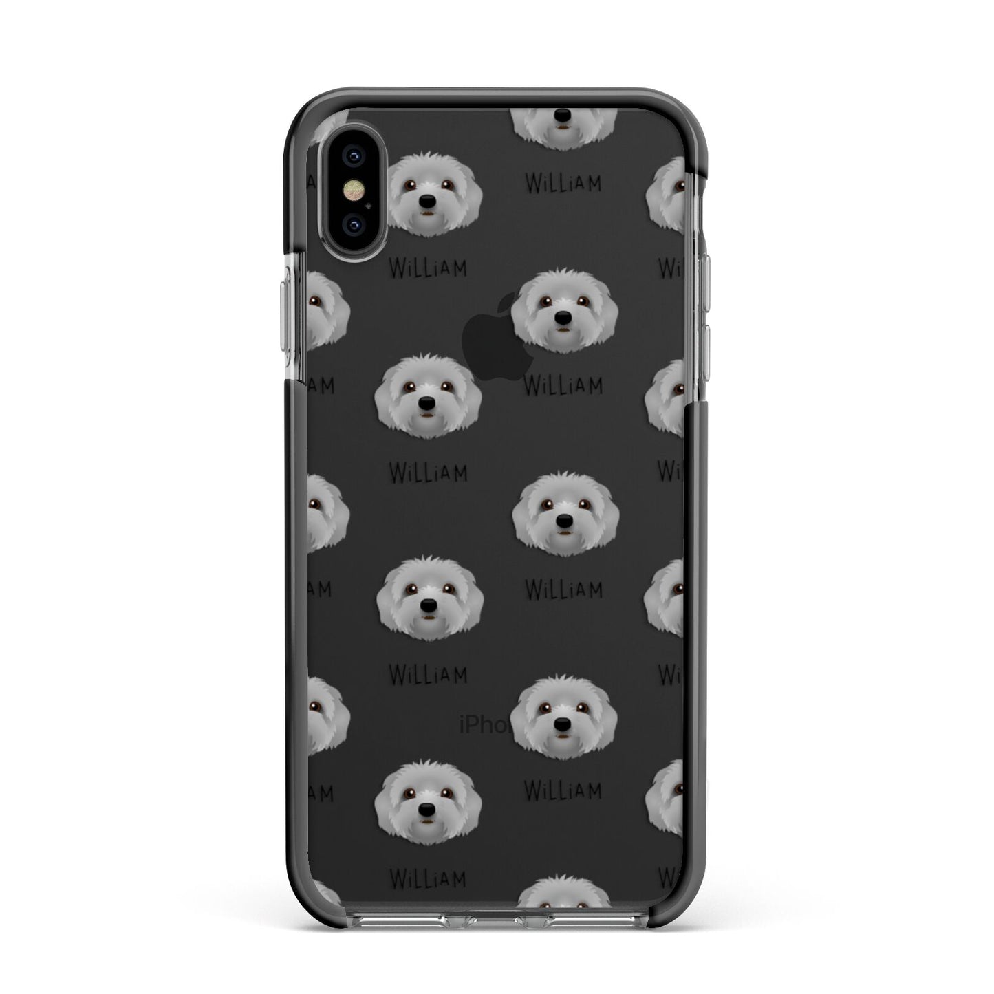 Terri Poo Icon with Name Apple iPhone Xs Max Impact Case Black Edge on Black Phone