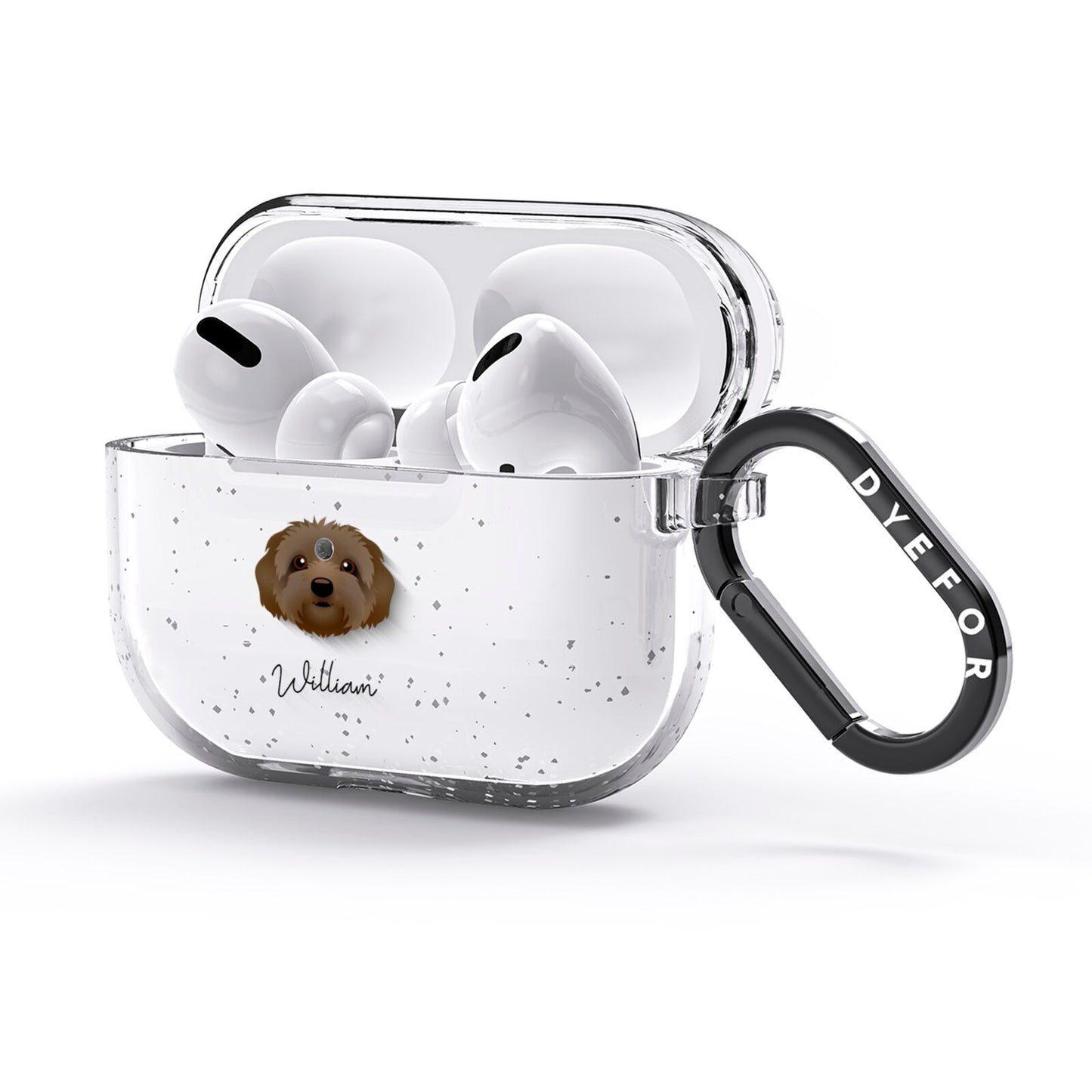 Terri Poo Personalised AirPods Glitter Case 3rd Gen Side Image