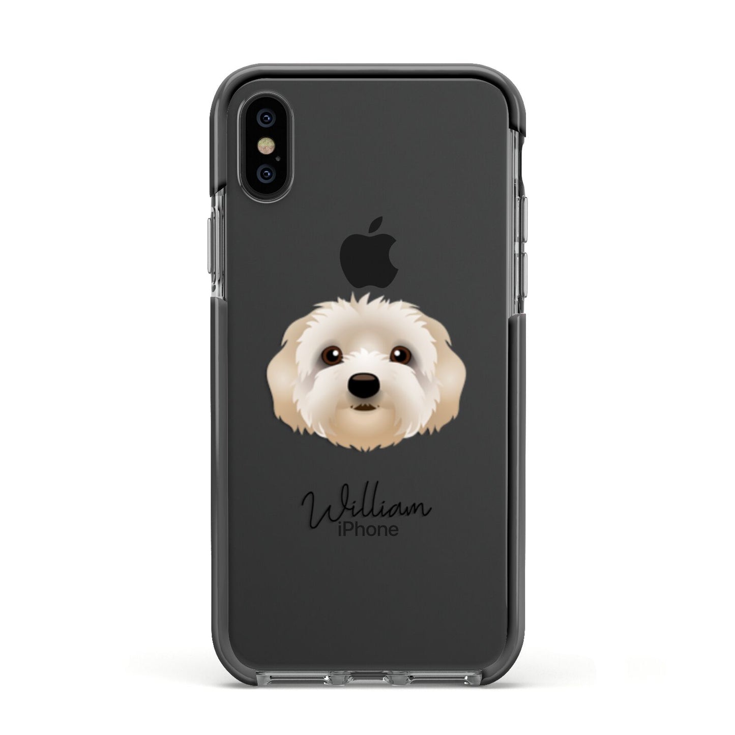 Terri Poo Personalised Apple iPhone Xs Impact Case Black Edge on Black Phone