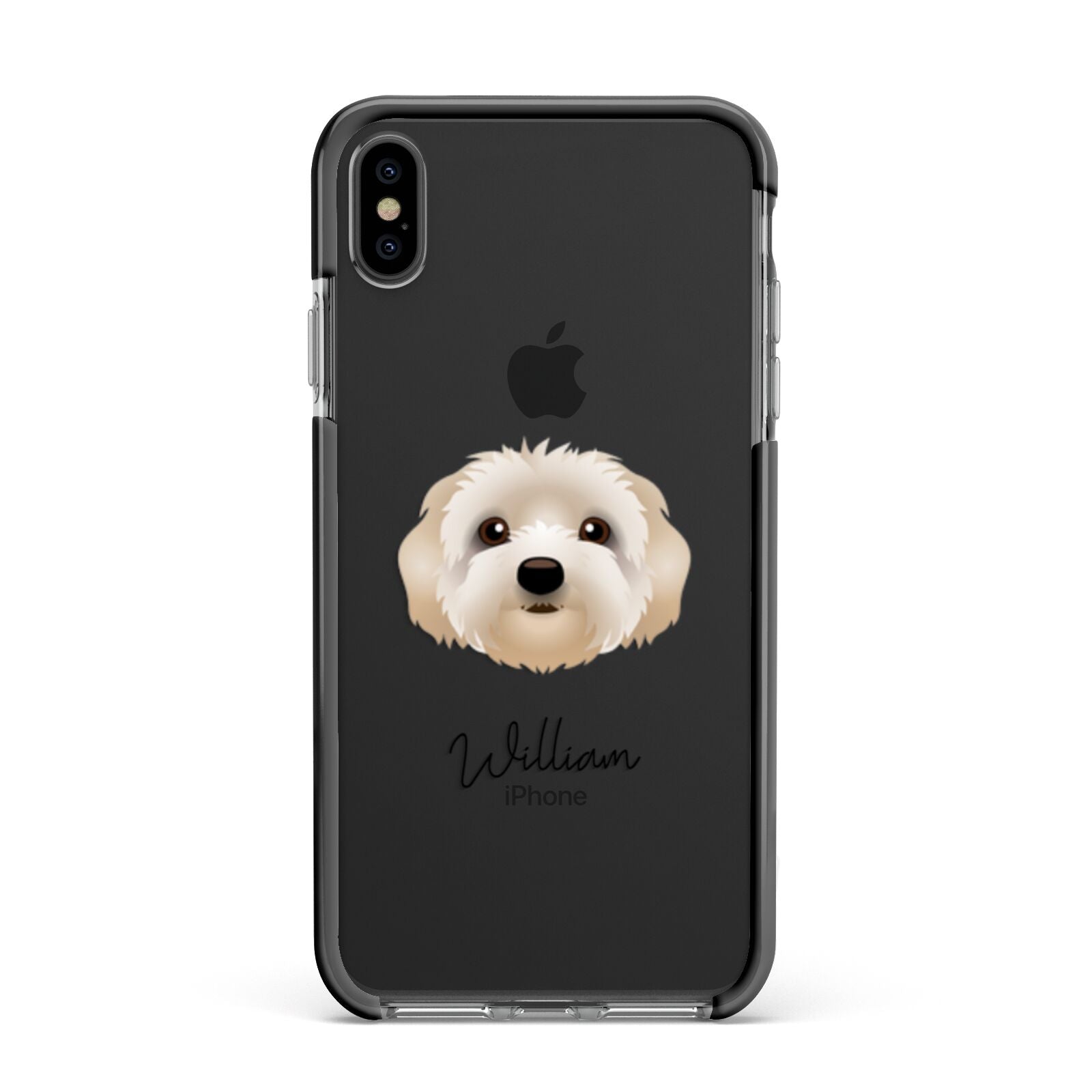 Terri Poo Personalised Apple iPhone Xs Max Impact Case Black Edge on Black Phone