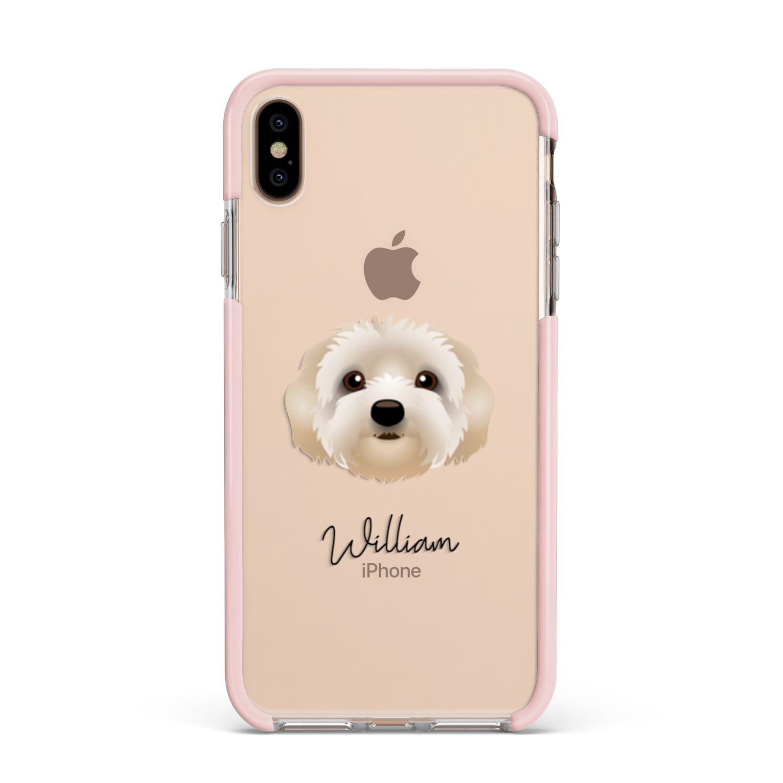 Terri Poo Personalised Apple iPhone Xs Max Impact Case Pink Edge on Gold Phone