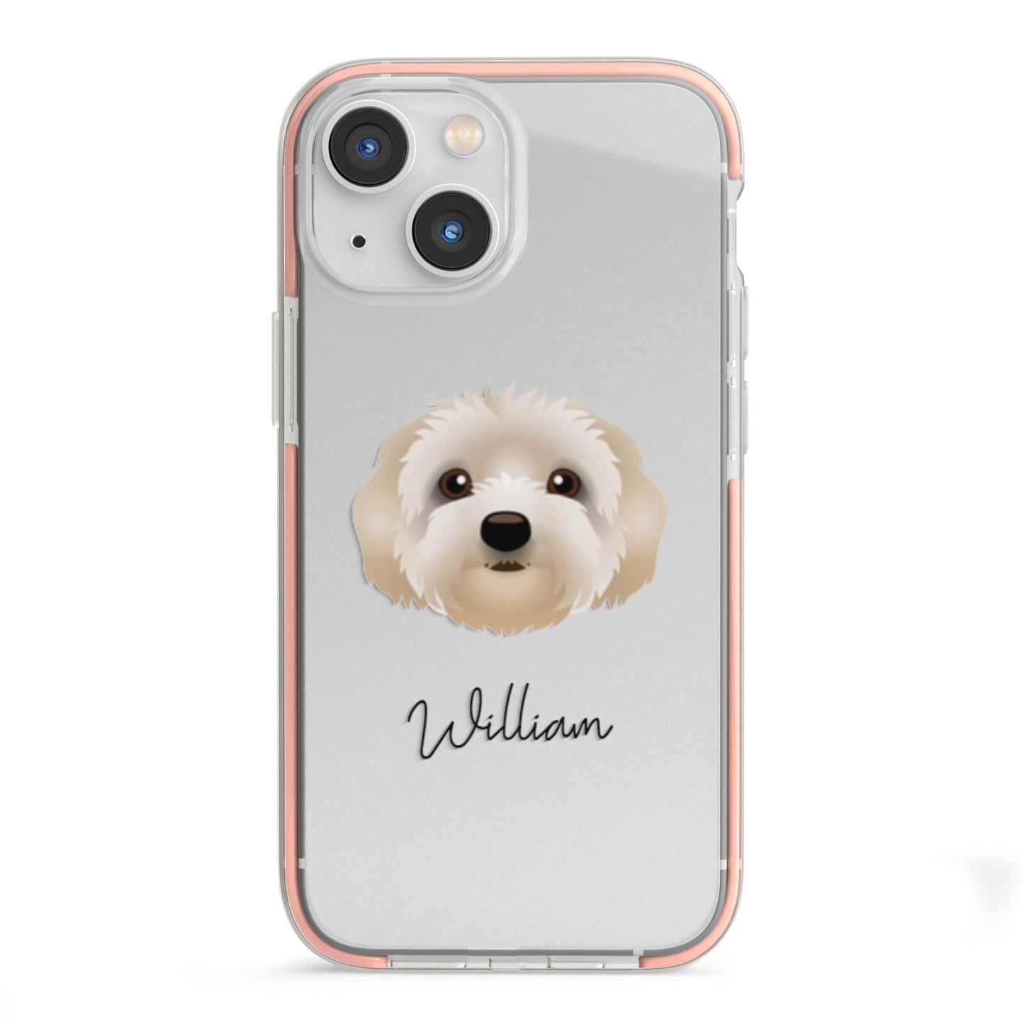 Terri Poo Personalised iPhone 13 Mini TPU Impact Case with Pink Edges