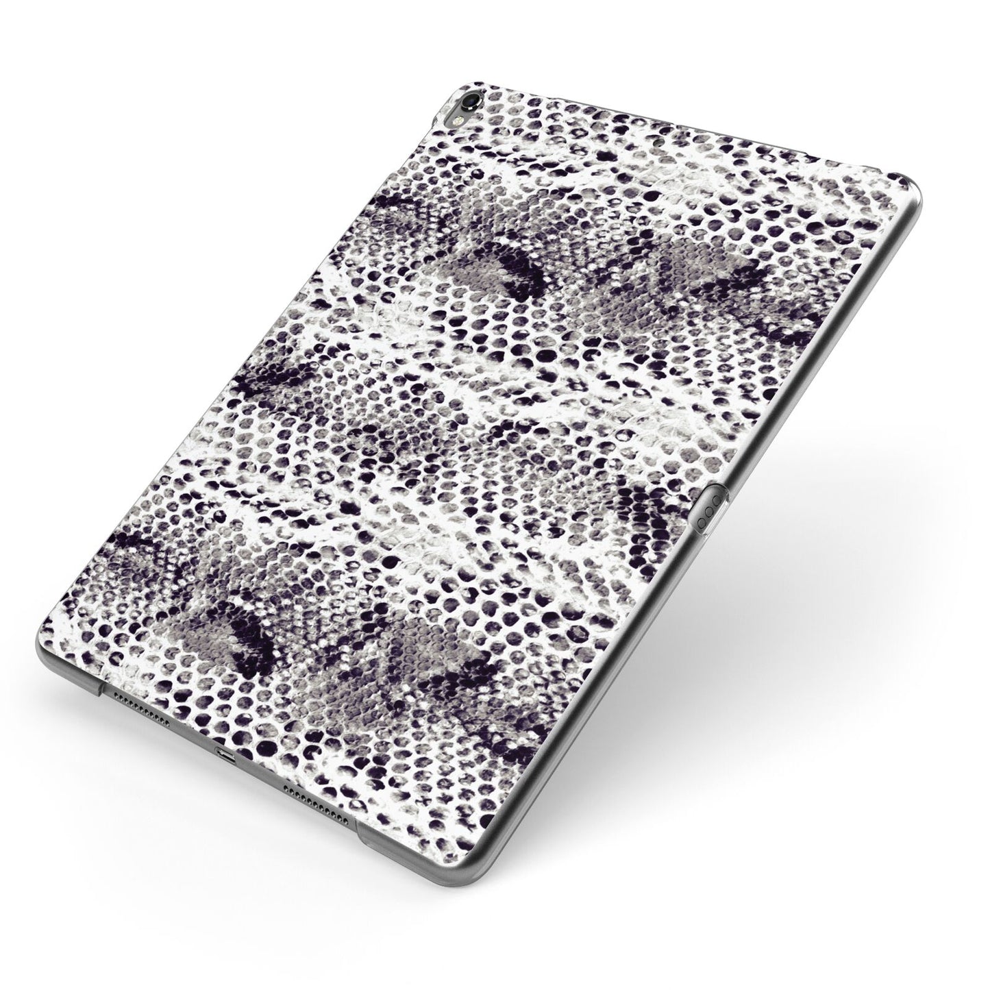 Textured Snakeskin Apple iPad Case on Grey iPad Side View