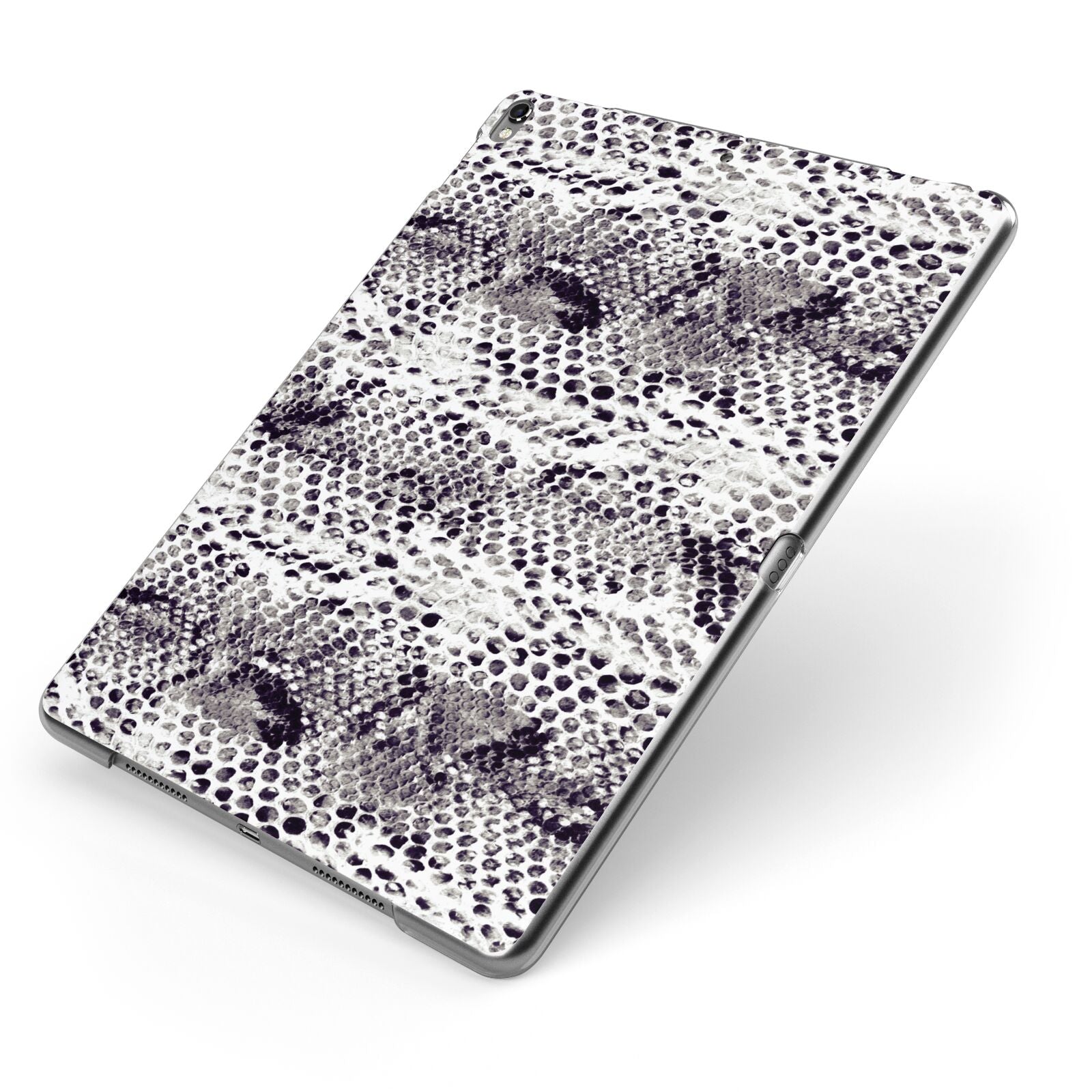 Textured Snakeskin Apple iPad Case on Grey iPad Side View