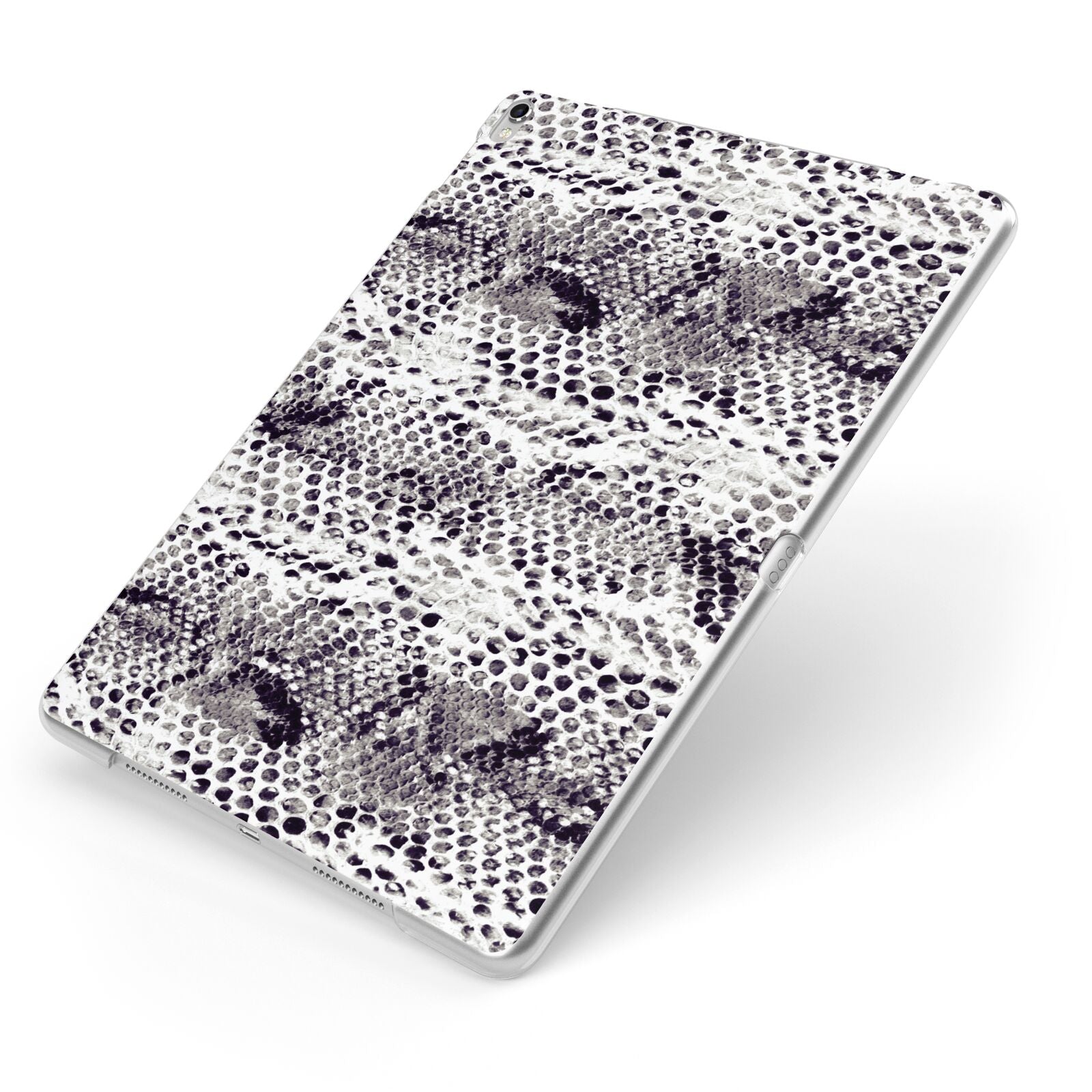 Textured Snakeskin Apple iPad Case on Silver iPad Side View