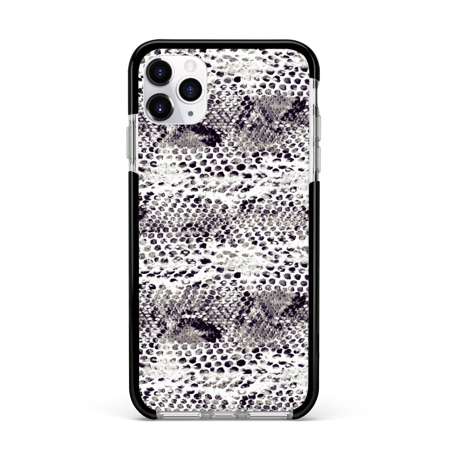 Textured Snakeskin Apple iPhone 11 Pro Max in Silver with Black Impact Case