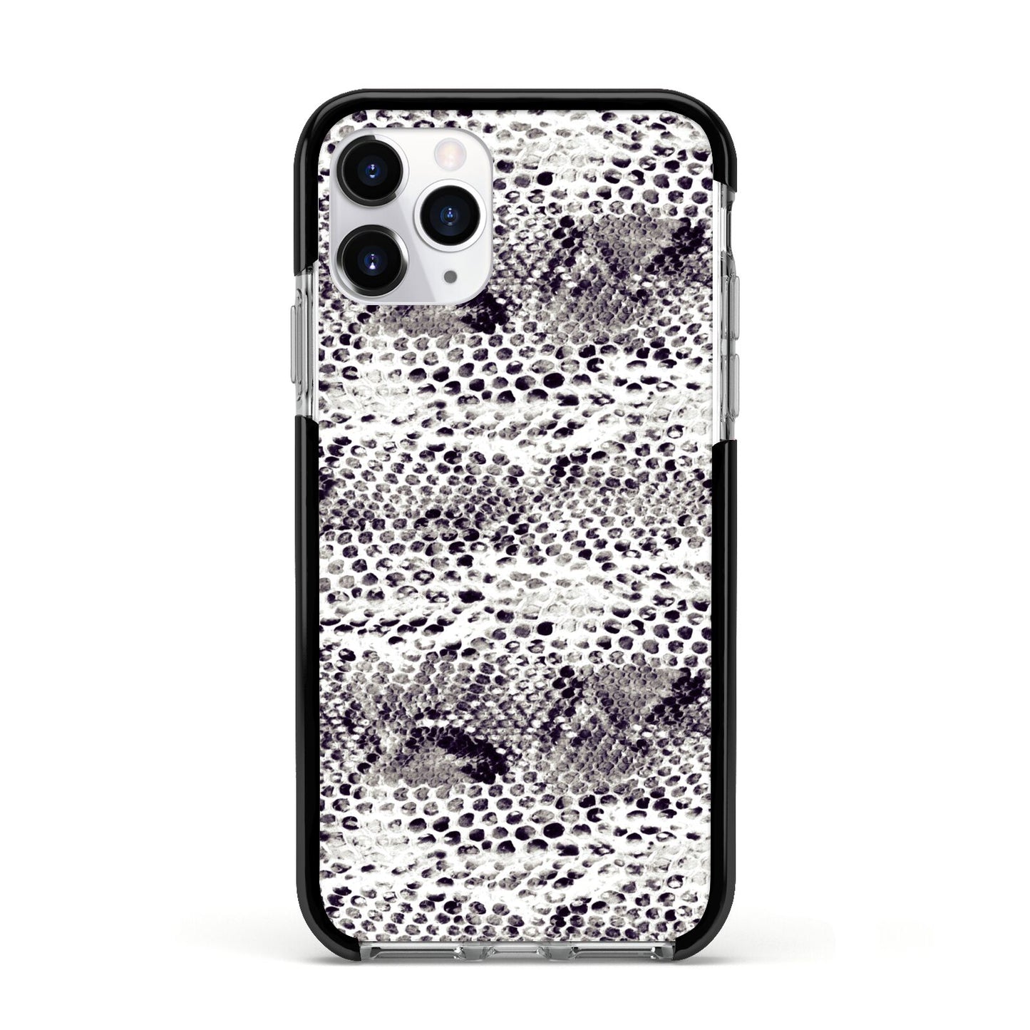 Textured Snakeskin Apple iPhone 11 Pro in Silver with Black Impact Case