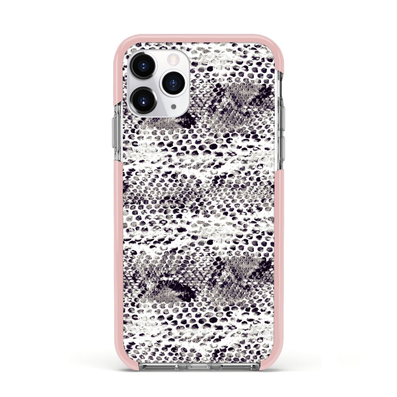 Textured Snakeskin Apple iPhone 11 Pro in Silver with Pink Impact Case