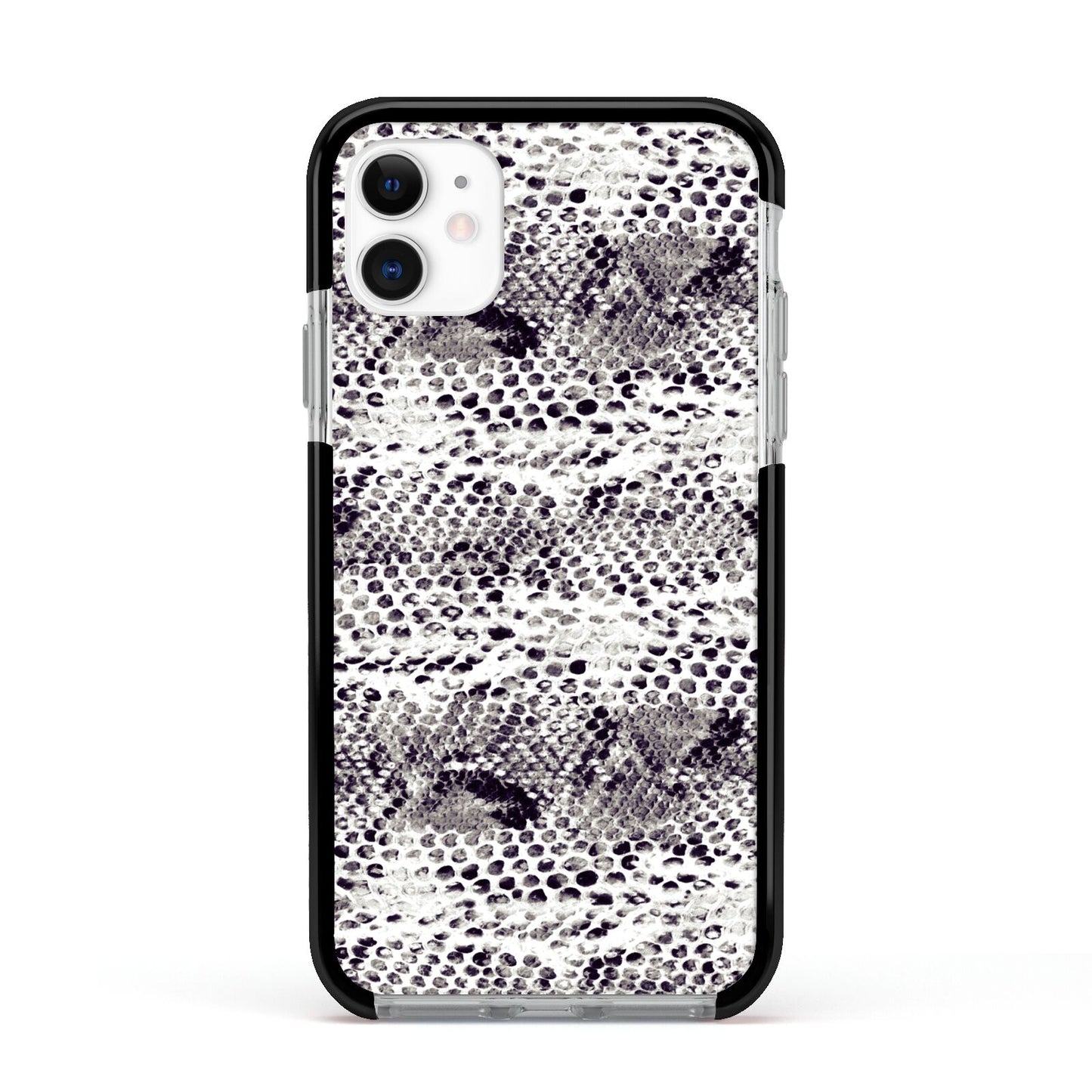 Textured Snakeskin Apple iPhone 11 in White with Black Impact Case