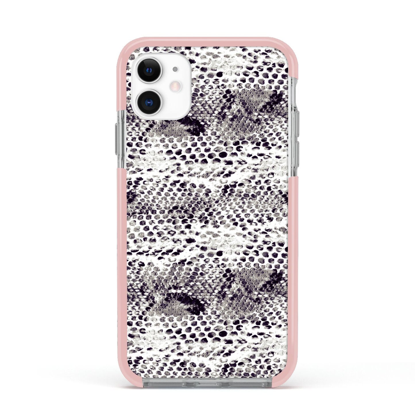 Textured Snakeskin Apple iPhone 11 in White with Pink Impact Case